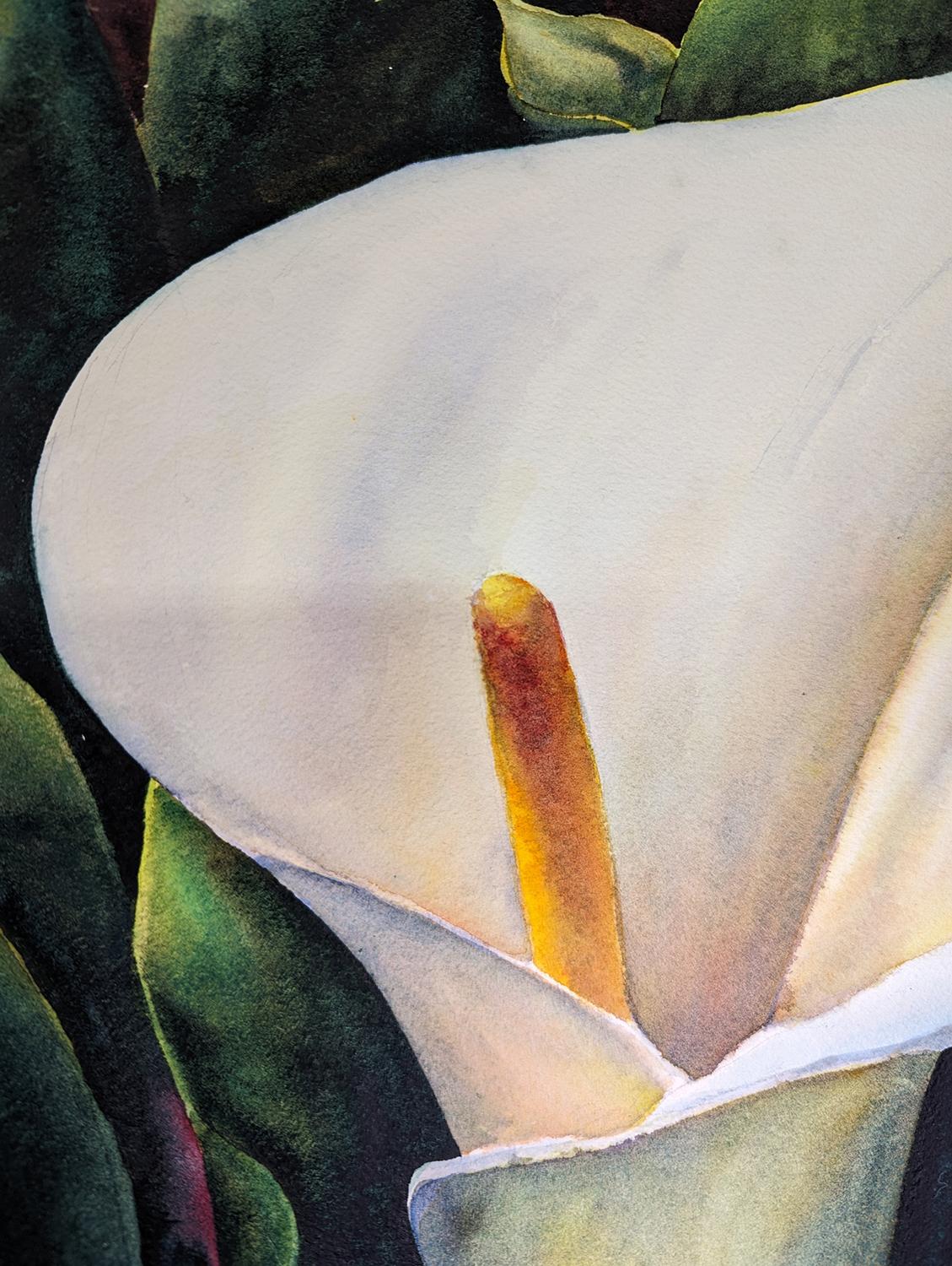 Portrait of a Lily, Original Painting - American Realist Art by Jinny Tomozy
