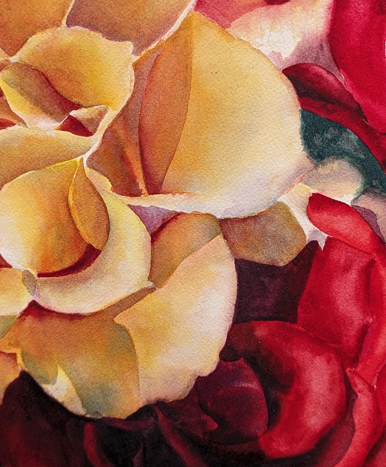 <p>Artist Comments<br>Artist Jinny Tomozy presents a bouquet of red and yellow roses in realistic detail. 
