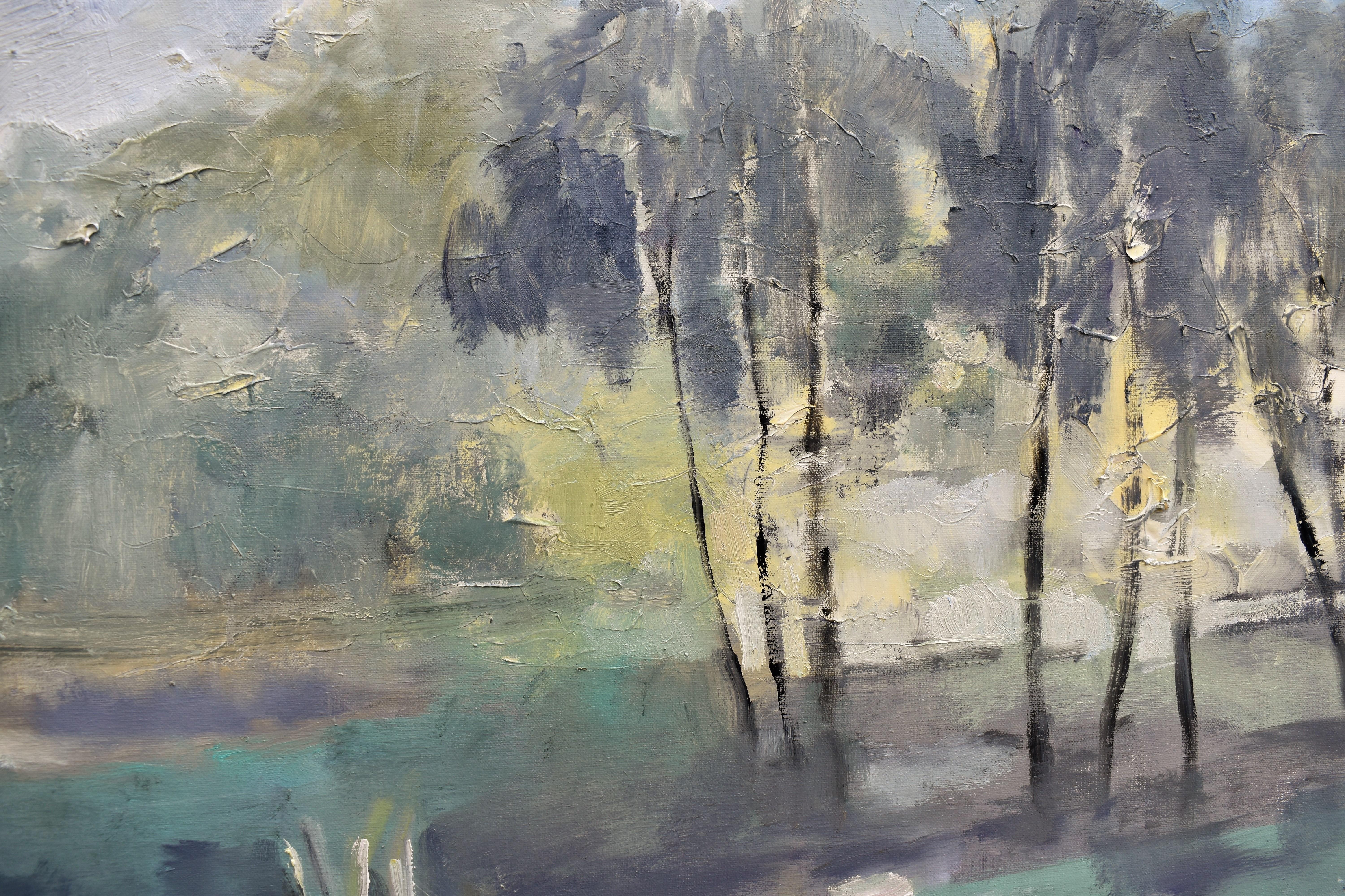 Reflection verte, peinture à l'huile 1