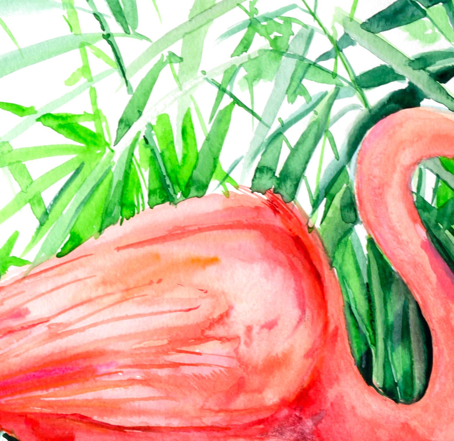 pink flamingo painting
