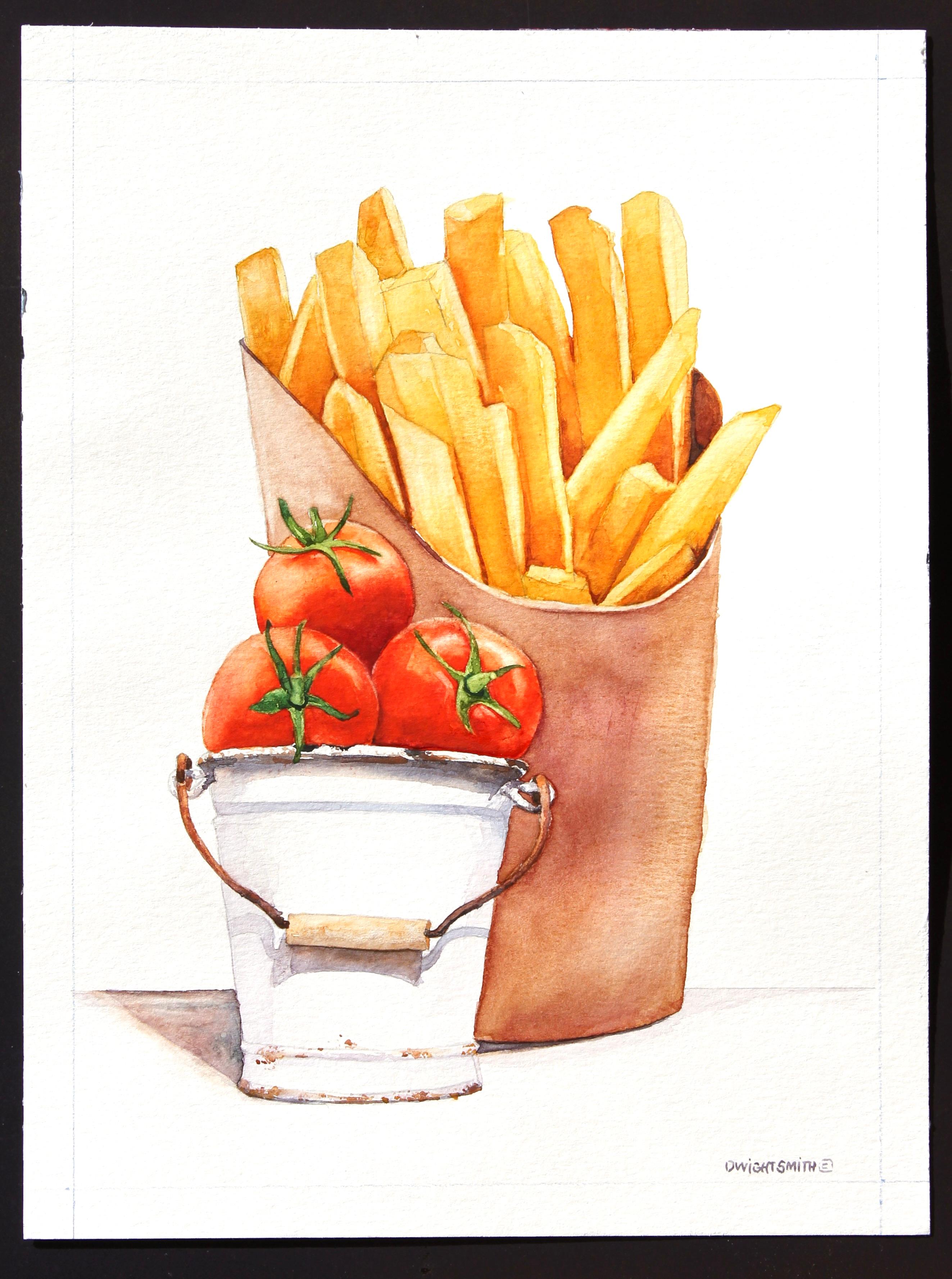 Mit einer Seite des Ketchup, Originalgemälde (Amerikanischer Realismus), Art, von Dwight Smith