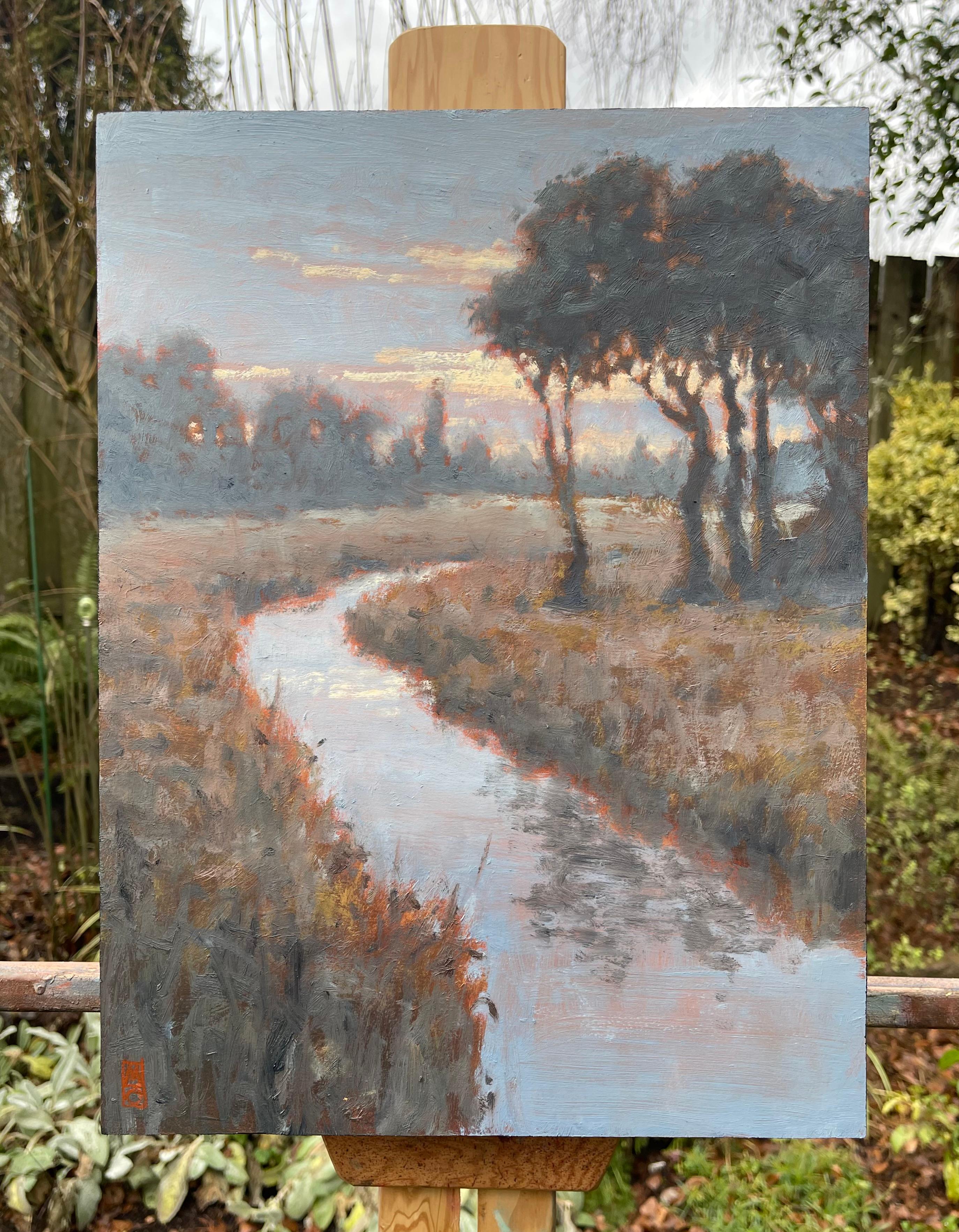 <p>Artist Comments<br>Artist Michael Orwick presents a pastoral scene of a riverbend flowing through a meadow. The impressionist rendering displays the delicate lighting permeating through the clouds and reflecting on the water. Michael paints with