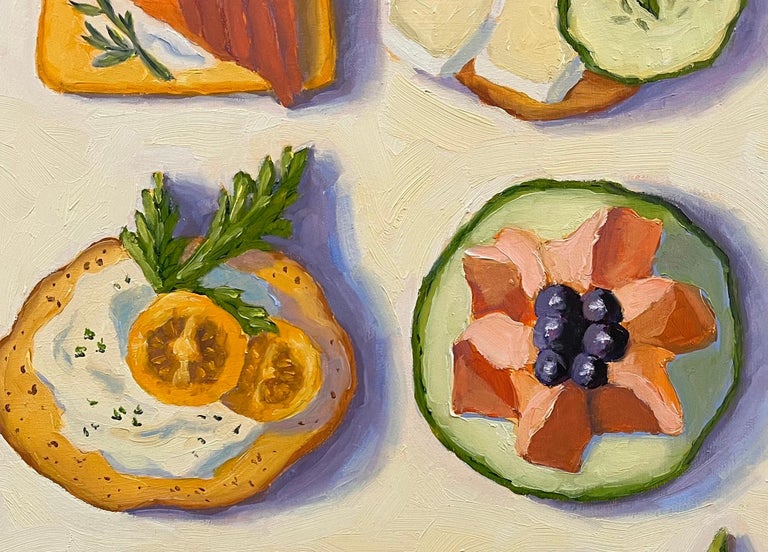 Pat Doherty - Canapes, Oil Painting For Sale at 1stDibs