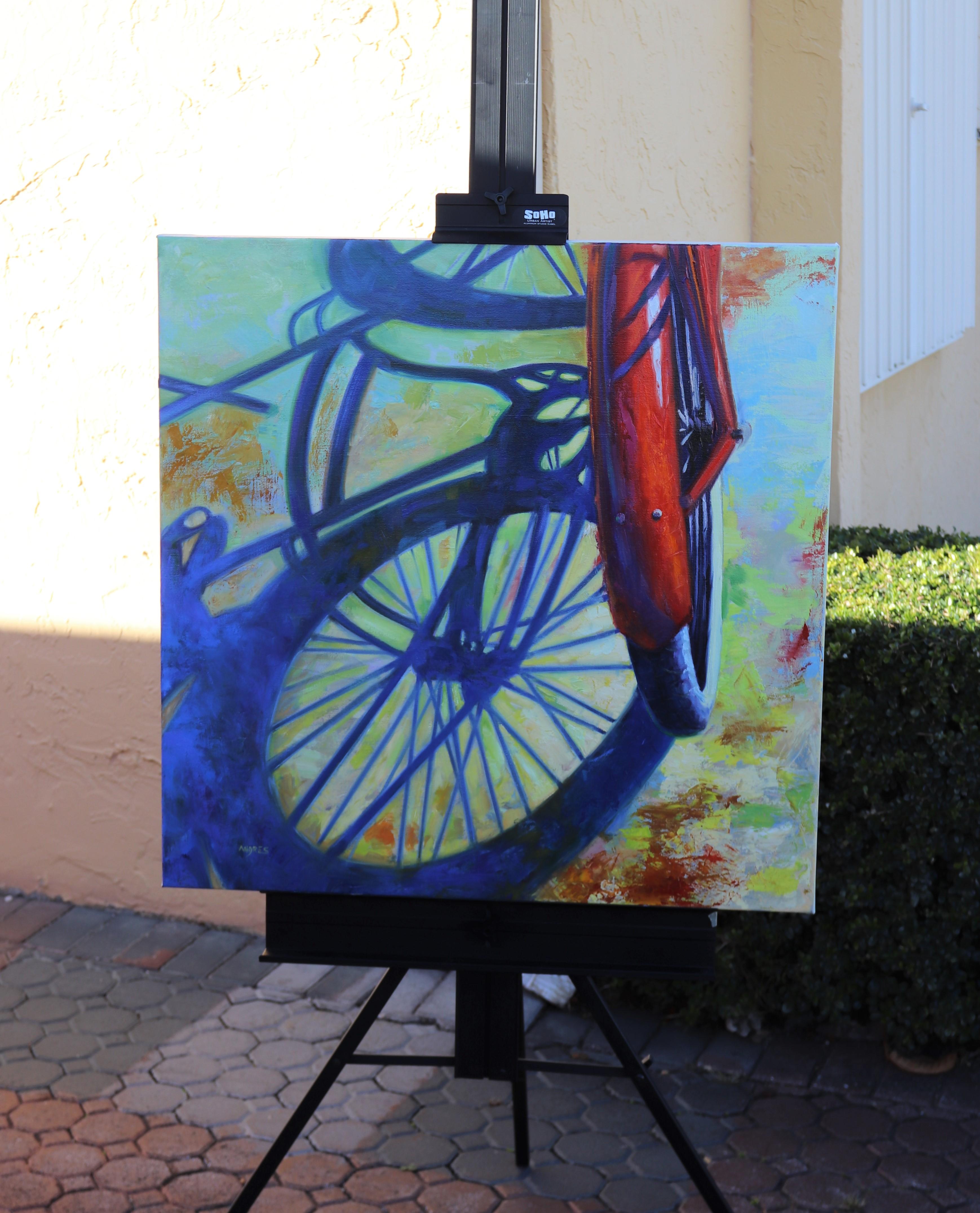 <p>Artist Comments<br>Artist Andres Lopez presents a still of a red bicycle casting a long silhouette on the ground. 