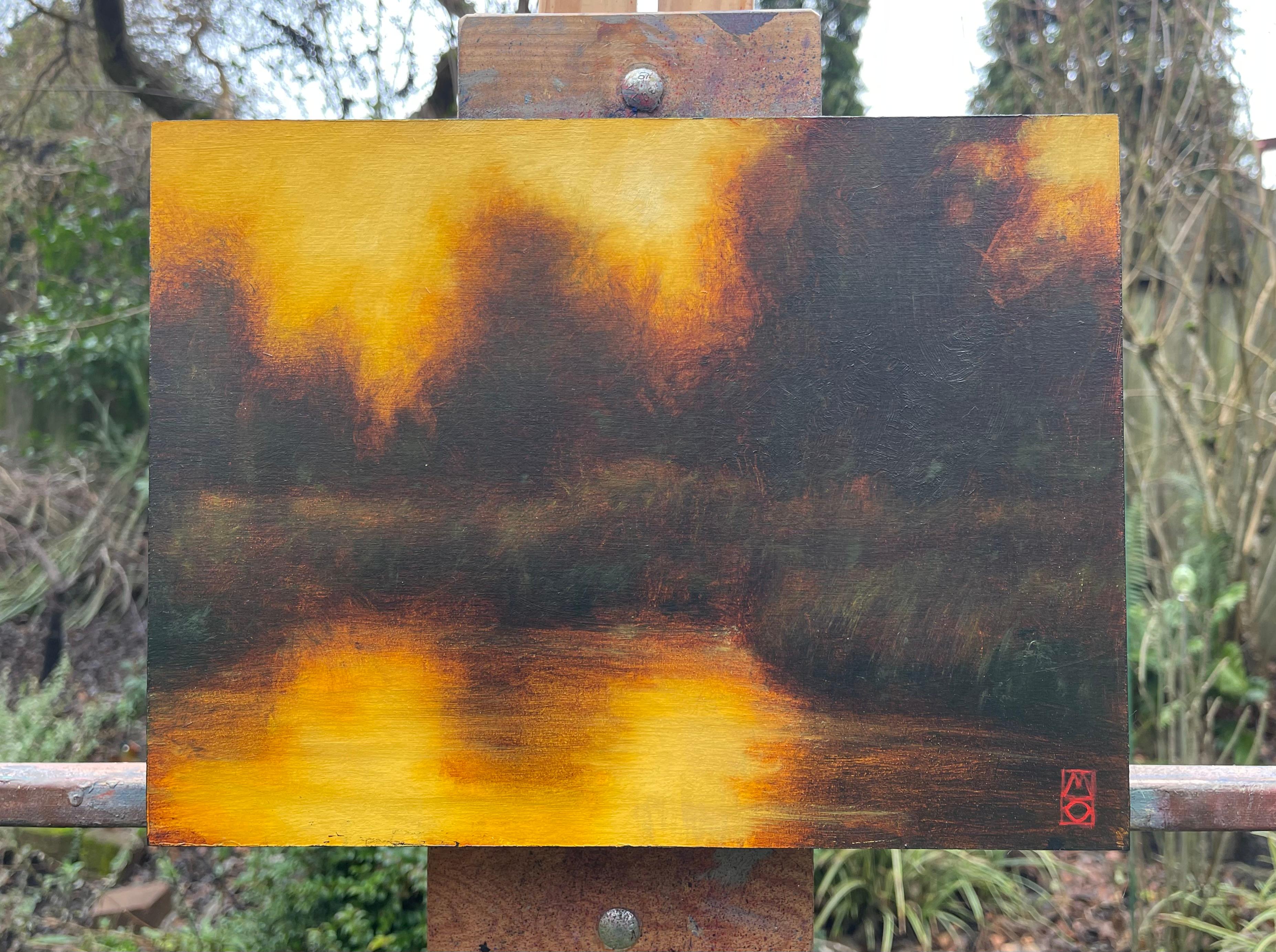 <p>Artist Comments<br>Artist Michael Orwick presents a tonalist oil painting on a birch panel depicting a beautiful landscape. A group of trees creates mesmerizing reflections in the still water below them. As the warm light sets in the background,