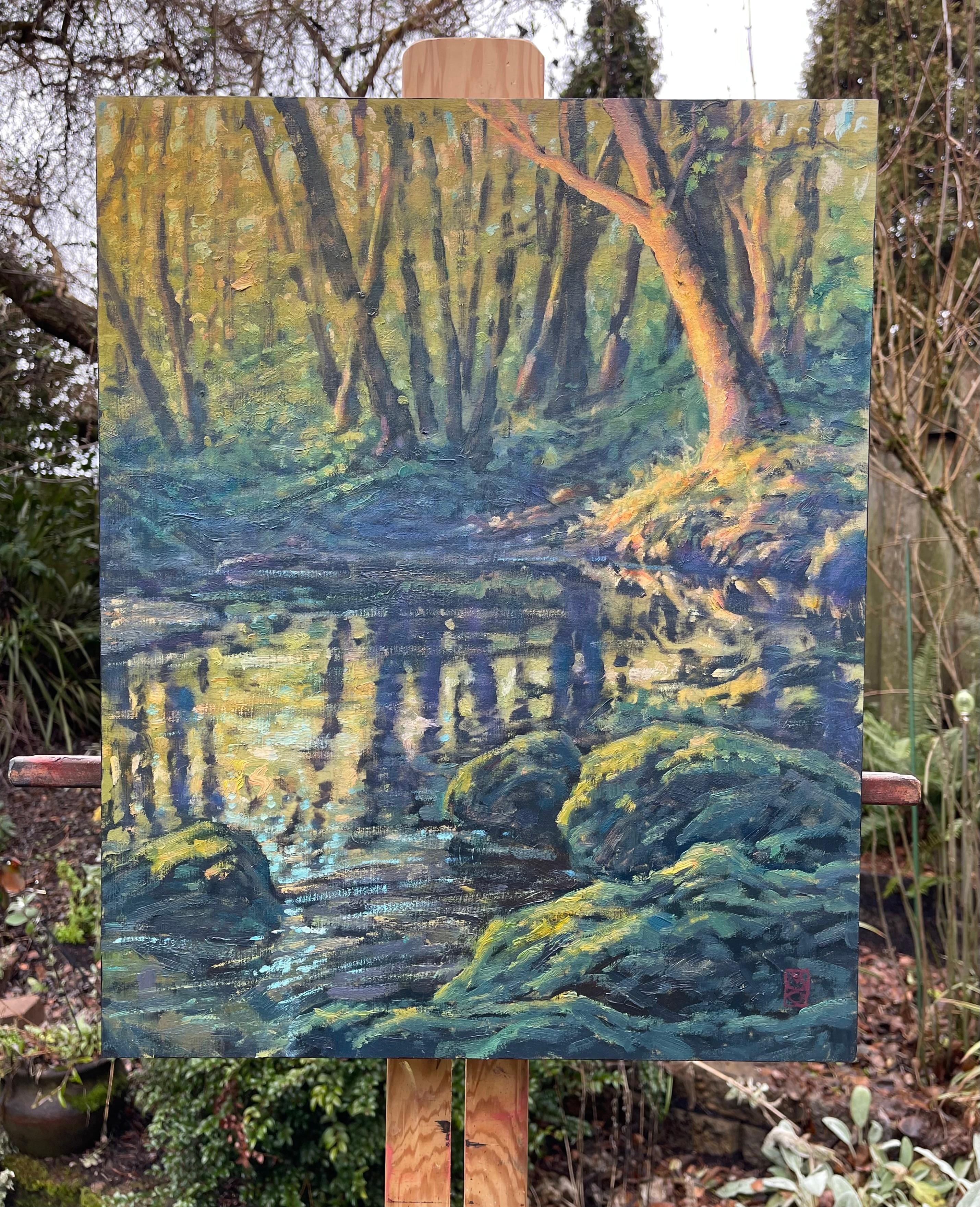 <p>Artist Comments<br>Artist Michael Orwick exhibits an impressionistic piece capturing a serene summer day in an idyllic forest setting. Warm hazy sunlight illuminates the vibrant colors of the foliage, while cool shadows settle in the far reaches