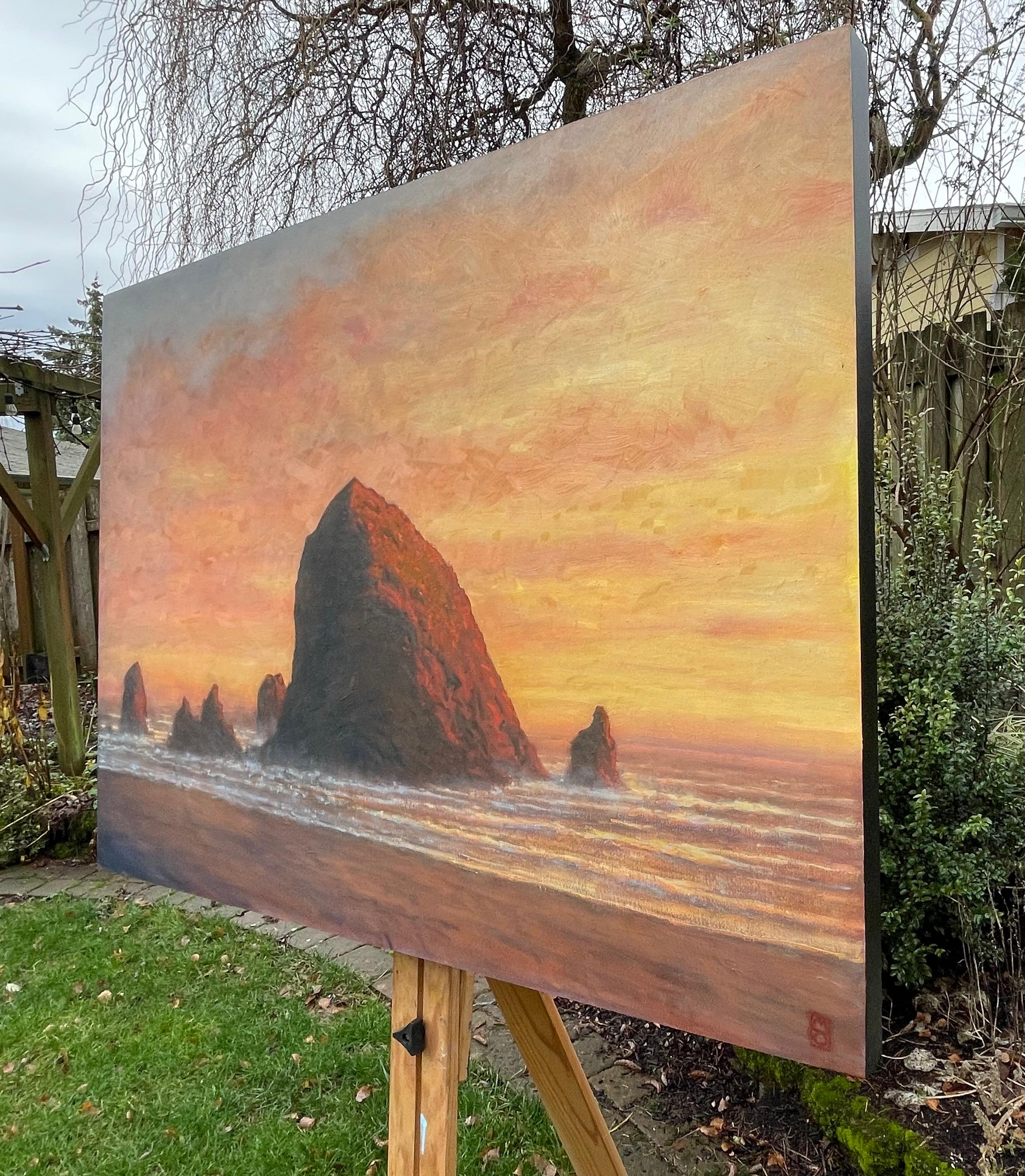 Rocks and Clouds, Permanence and Impermanence, peinture à l'huile - Painting de Michael Orwick