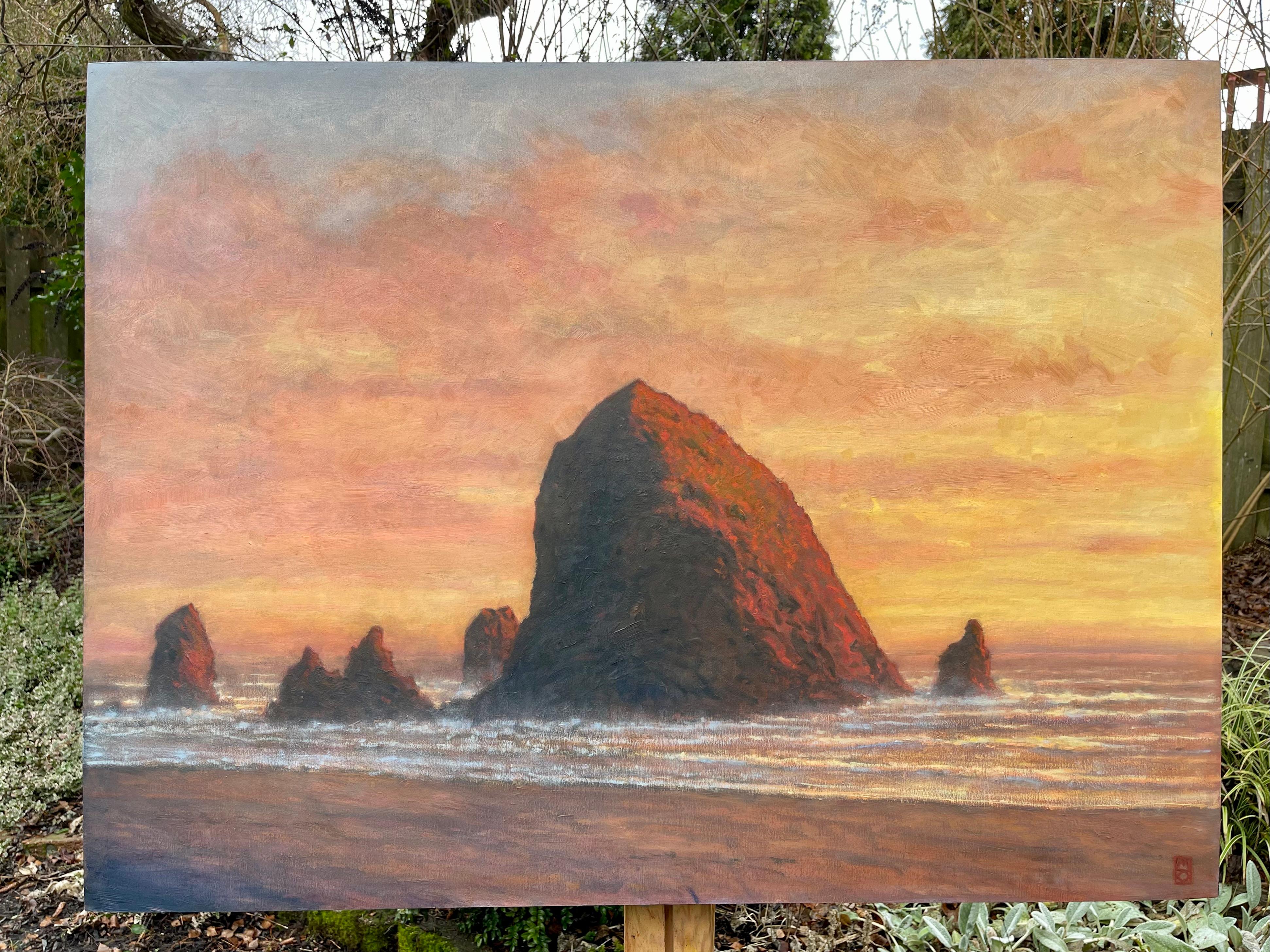 Rocks and Clouds, Permanence and Impermanence, peinture à l'huile - Impressionnisme abstrait Painting par Michael Orwick