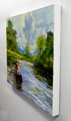 Entering the Swift Current, Oil Painting