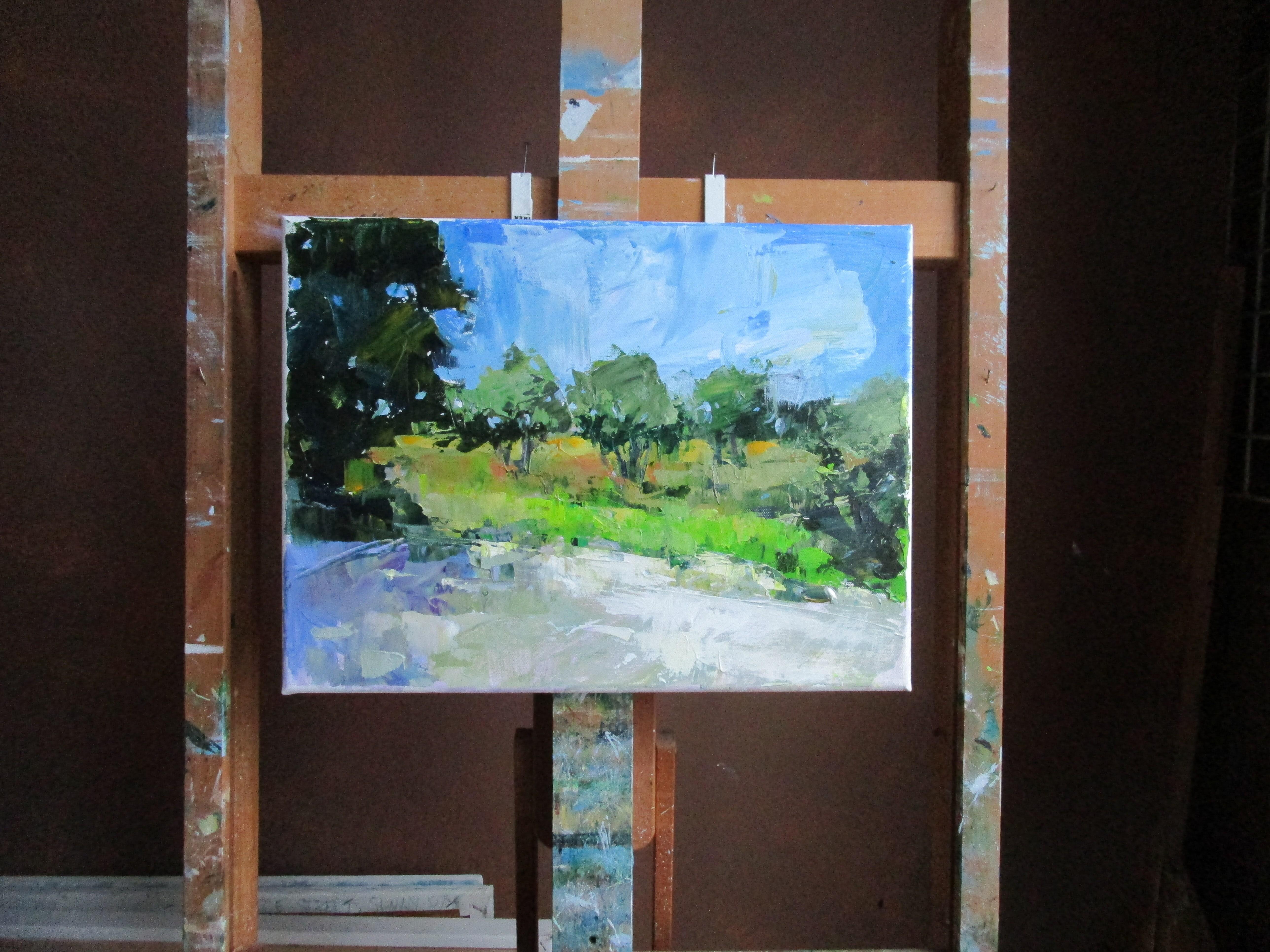 <p>Artist Comments<br>Artist Janet Dyer presents an expressionist landscape of the french countryside. 