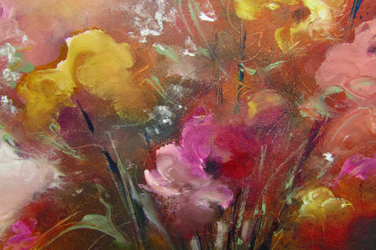 Étude florale 13, Peinture à l'huile - Impressionnisme abstrait Painting par Valerie Berkely
