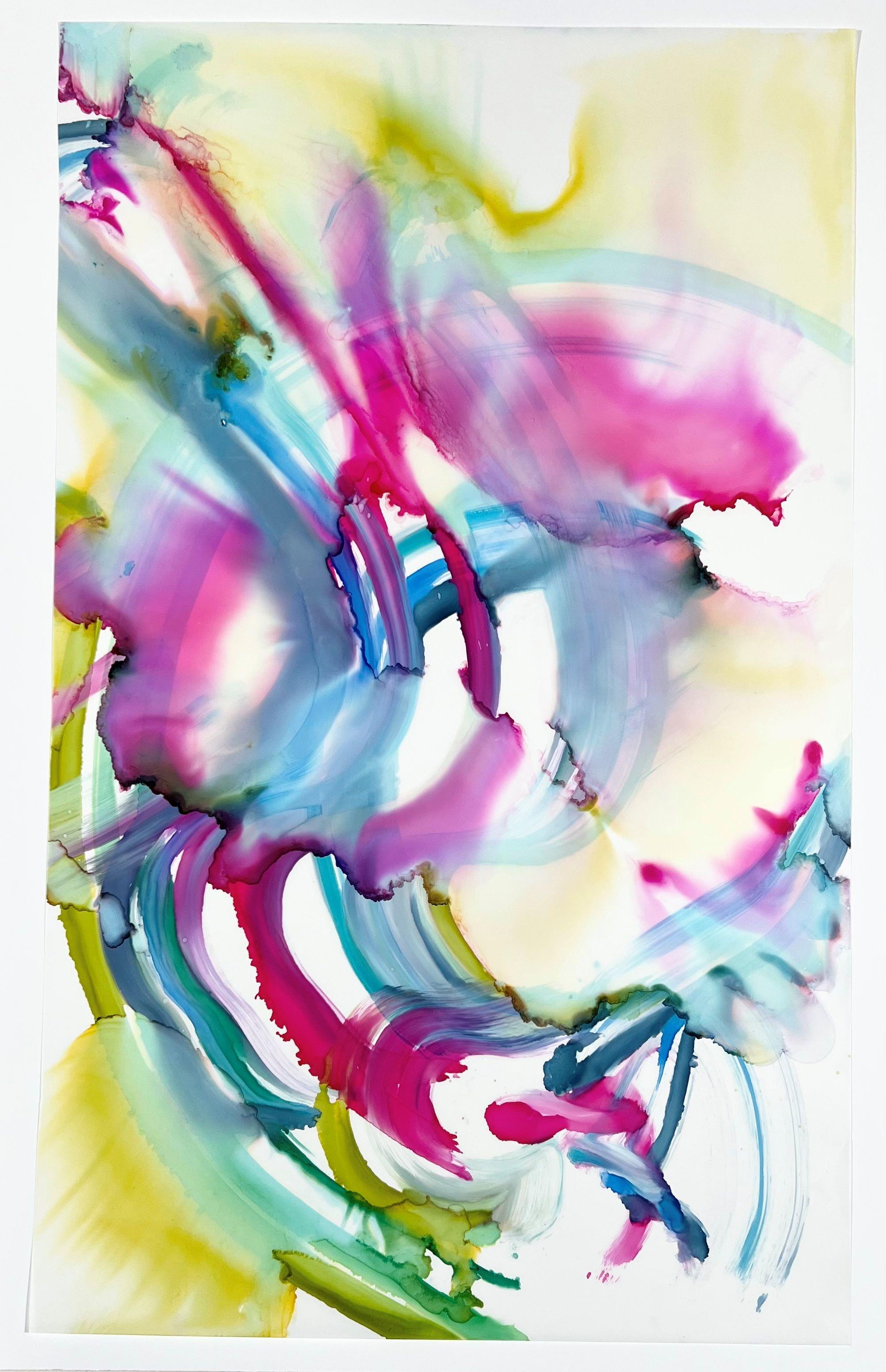 <p>Artist Comments<br>Artist Eric Wilson demonstrates a playful alcohol ink painting on transparent yupo paper. Colors intermingle and flow about with perfect rhythm. â€œThe painting stands as a divine symbol of gratitude and a reminder of how