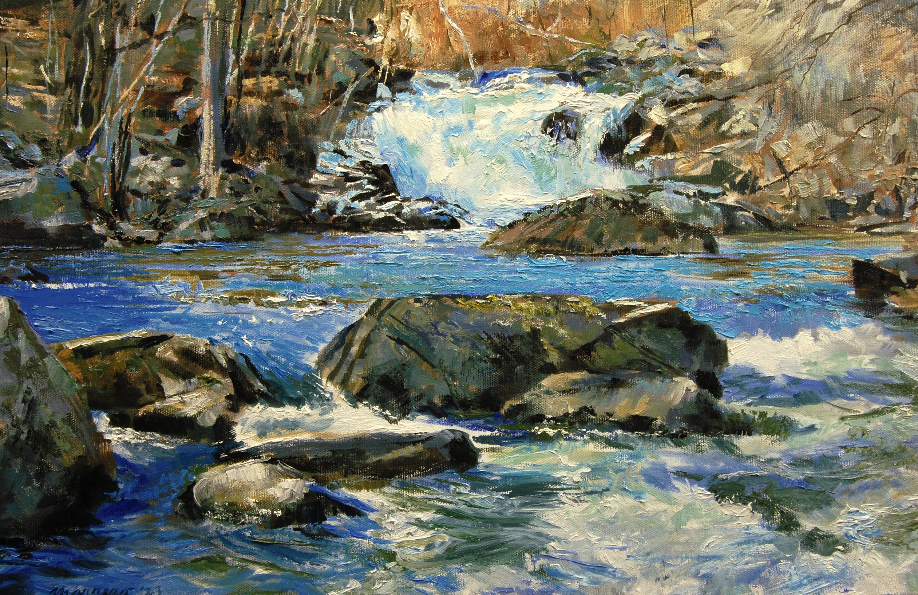 Le cascate di Boonton, pittura a olio 1