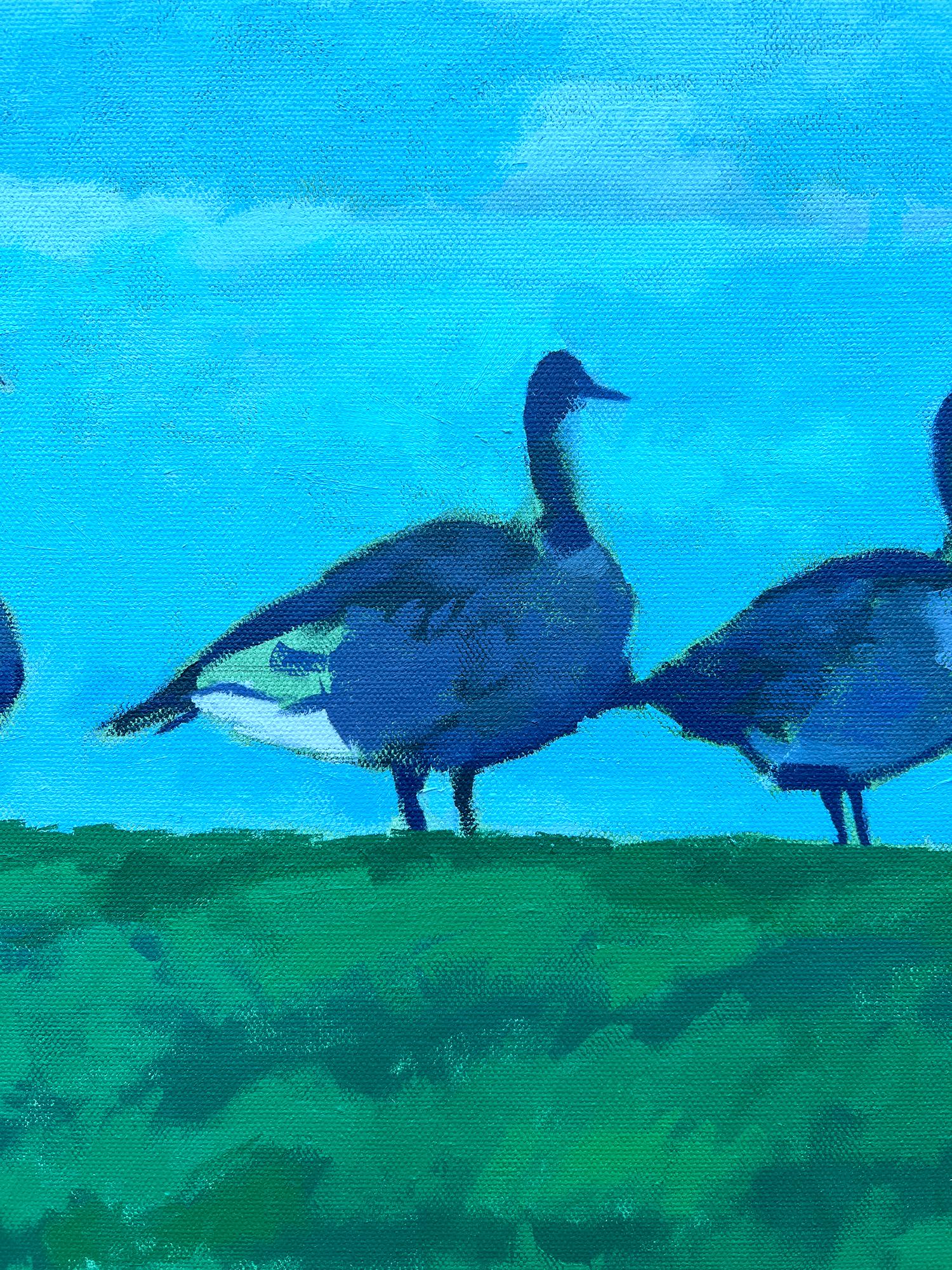 Five Geese, Oil Painting For Sale 1