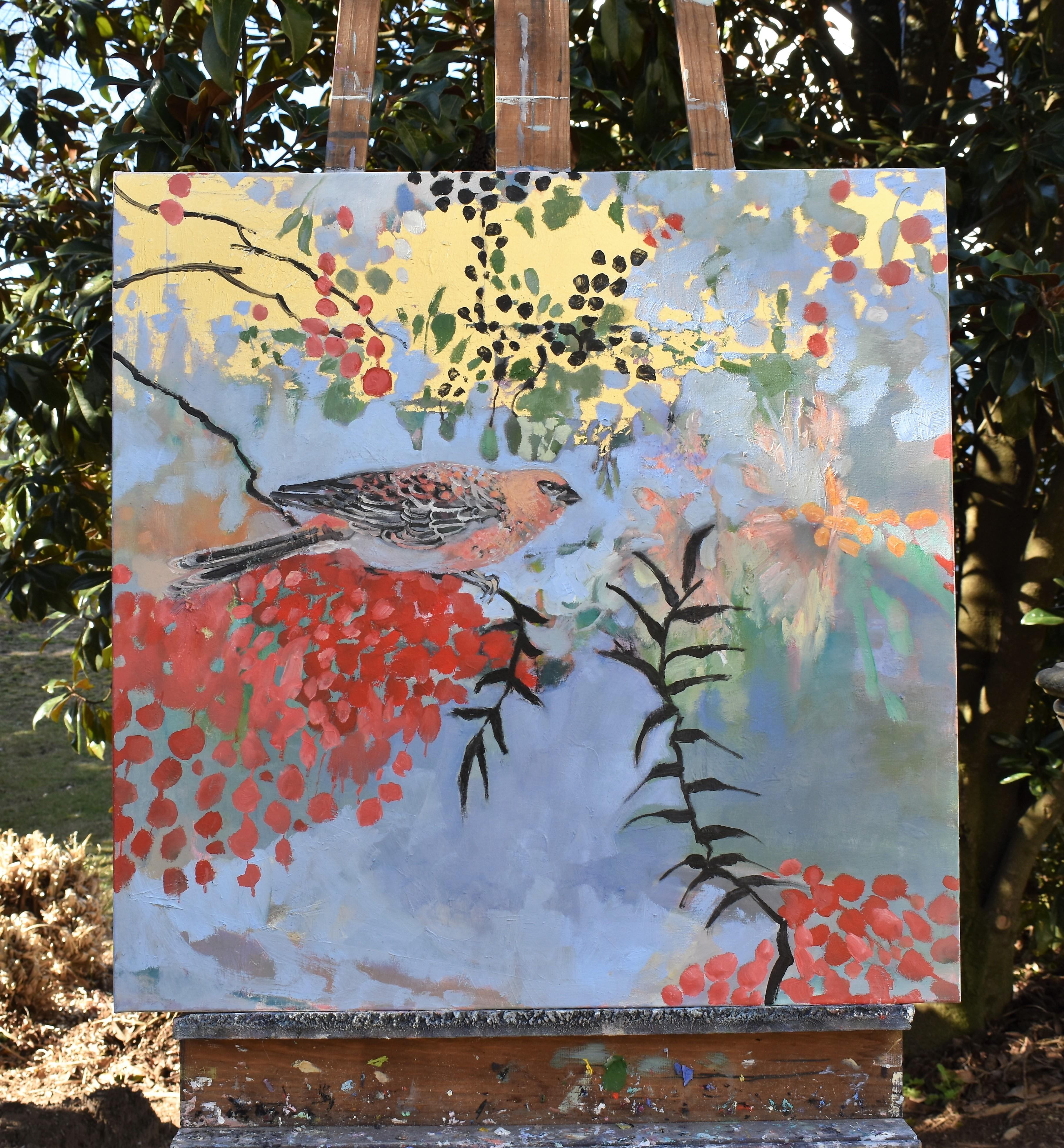 <p>Artist Comments<br>Artist Mary Pratt paints a surreal expressionist habitat surrounding a brightly colored bird perched on a branch. She believes birds are earthly showstoppers and captures them as such. These animals enhance our lives by