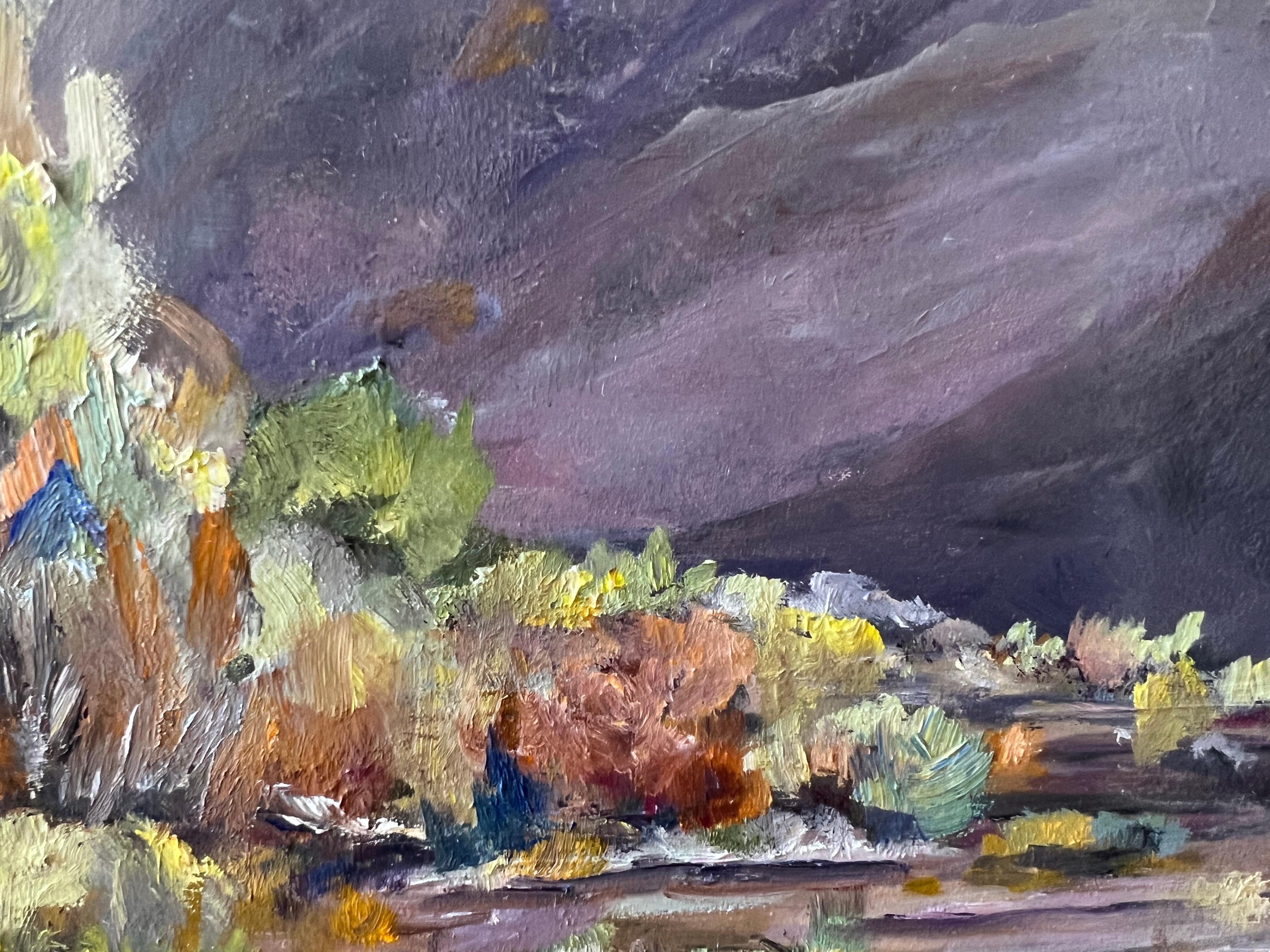 Smoke Trees in Box Canyon, Oil Painting For Sale 1
