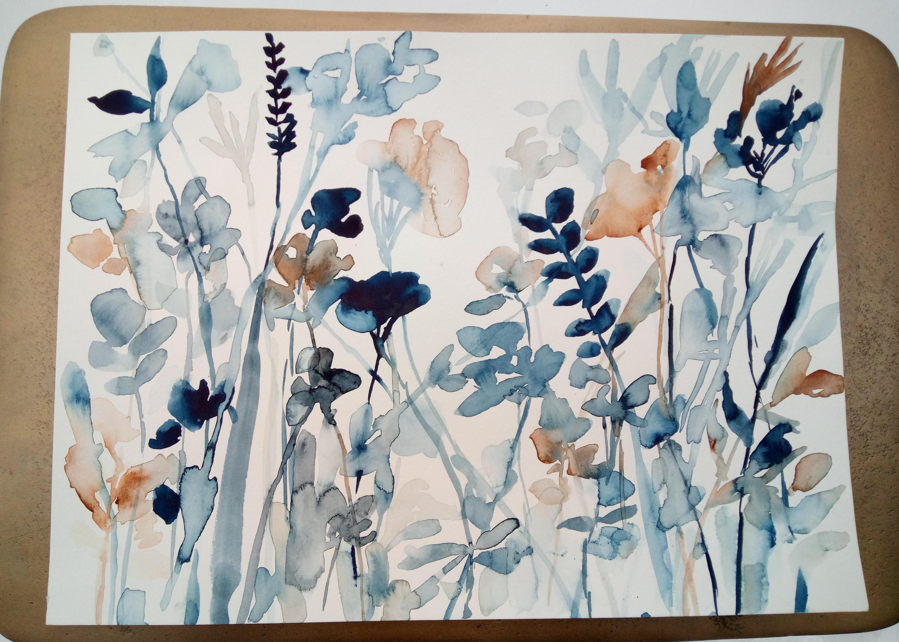 Winter Field II, Original Painting - Impressionist Art by Karin Johannesson