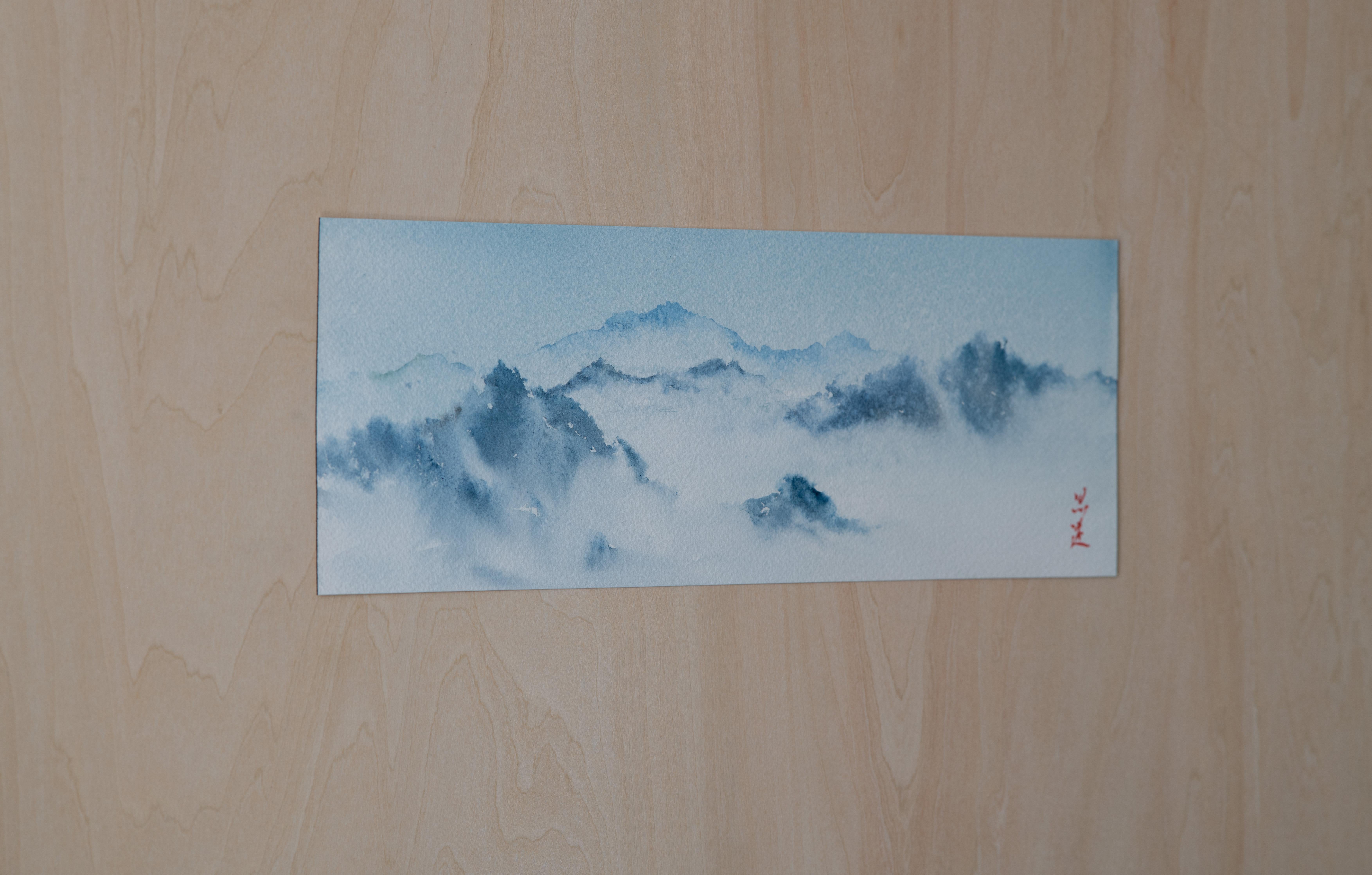 Mountain Reverie Series 3, Original Painting - Impressionist Art by Siyuan Ma