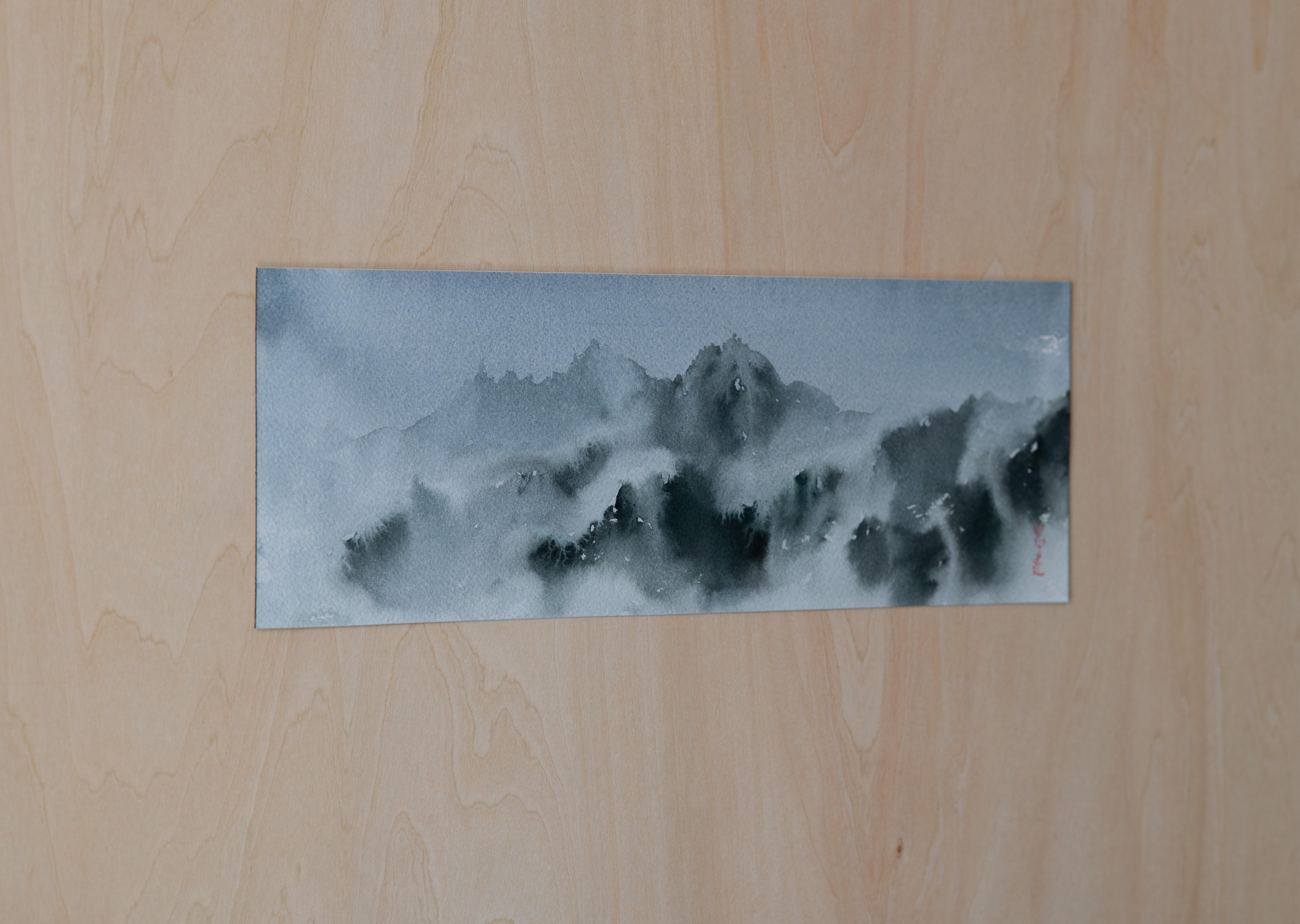 Mountain Reverie Series 2, Original Painting - Impressionist Art by Siyuan Ma