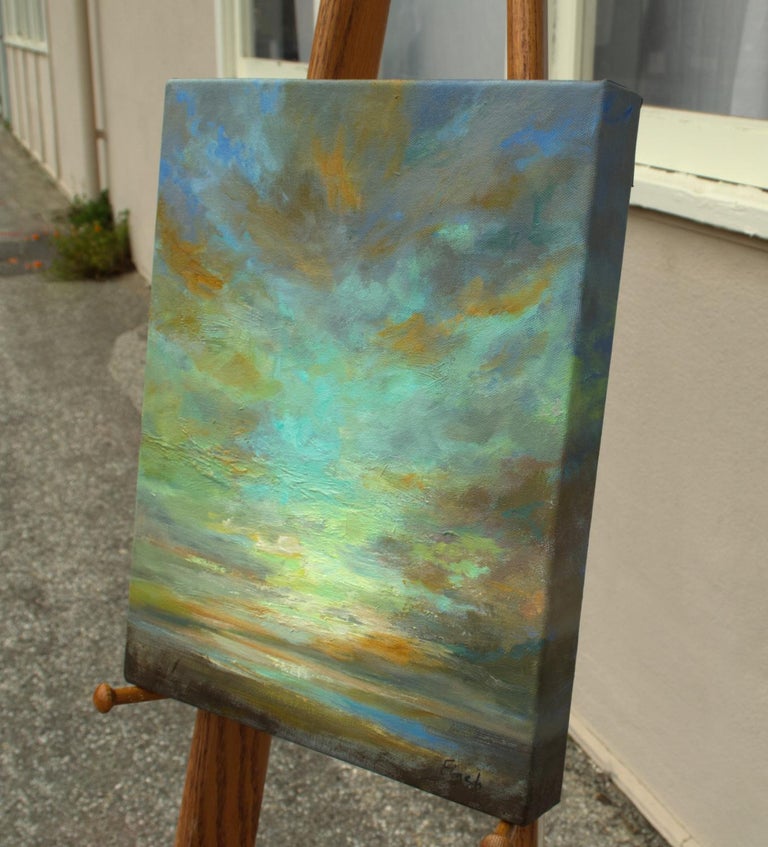 Sheila Finch Cyan Dusk, Oil Painting For Sale at 1stDibs
