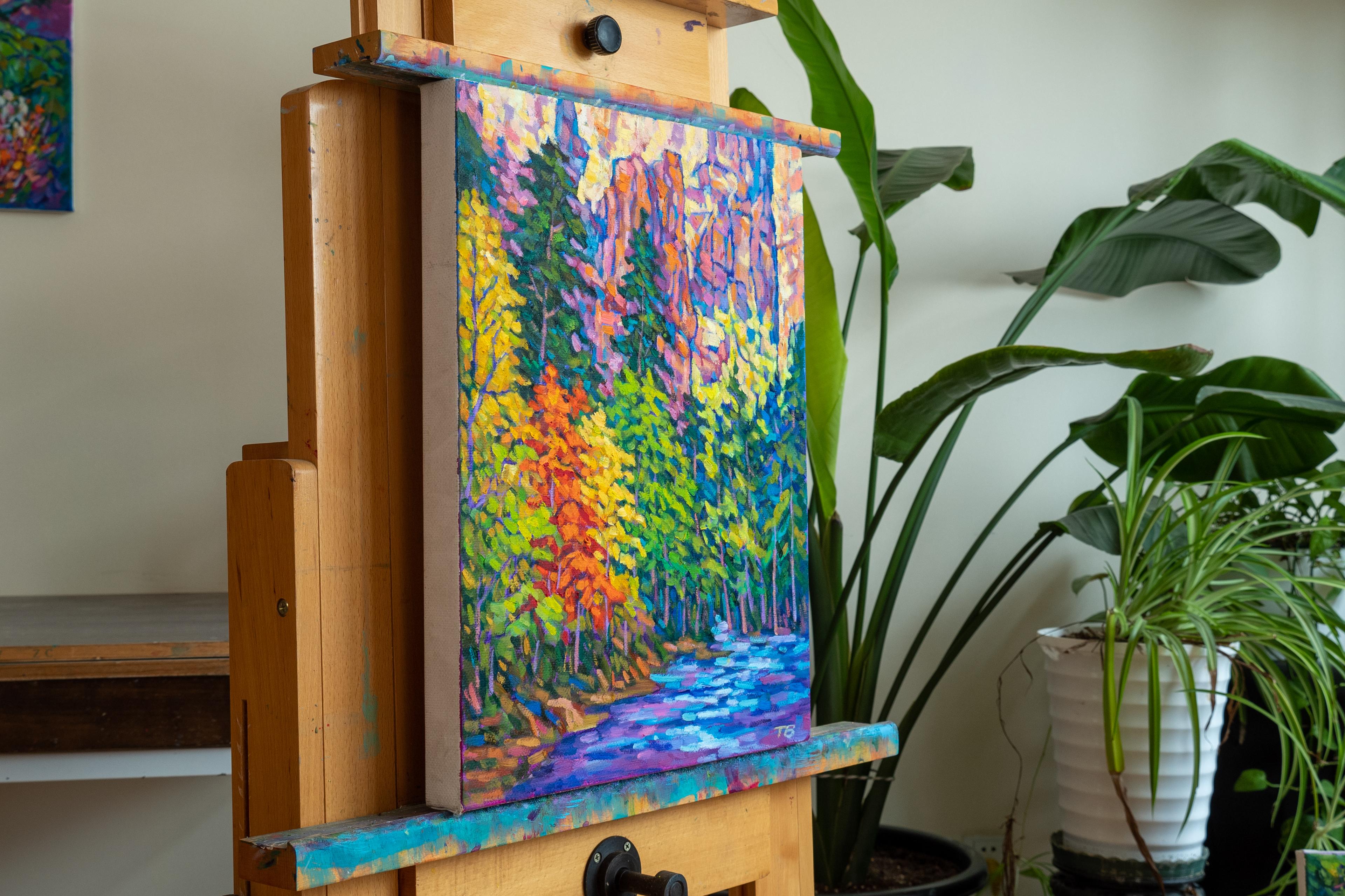 Buntes Canyon, Ölgemälde – Painting von Tao Bai