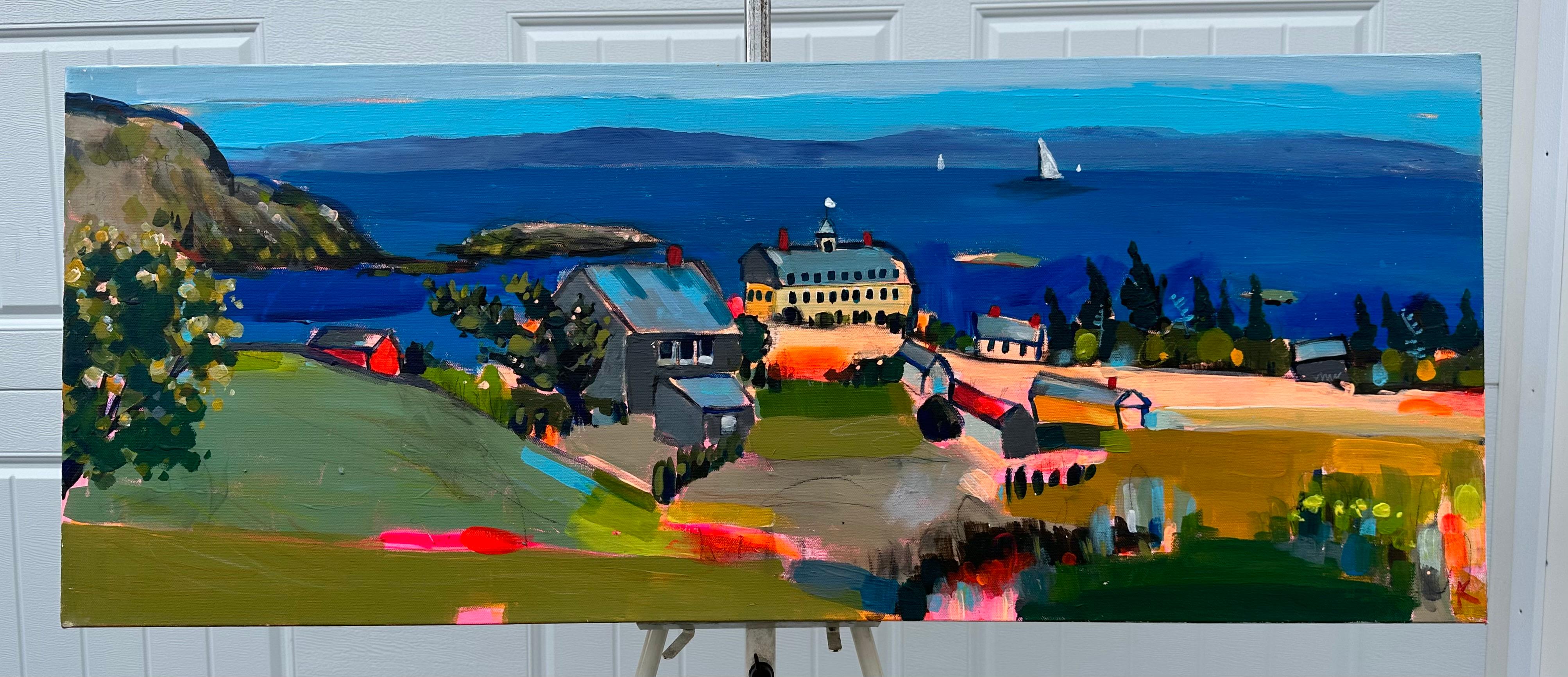 A Day on Monhegan Island, Original Painting - Abstract Expressionist Art by Rebecca Klementovich