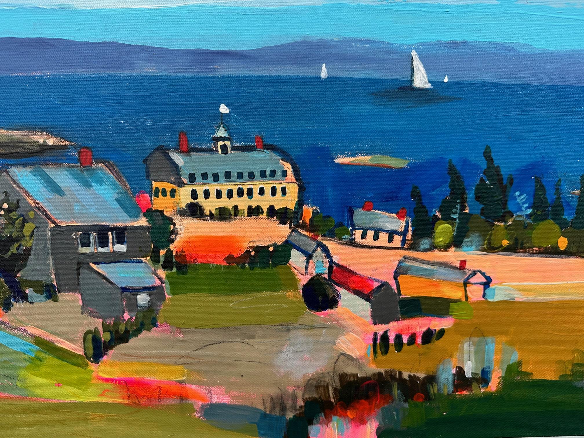 <p>Artist Comments<br>Artist Rebecca Klementovich shares a colorful outlook on the beautiful Monhegan Islandâ€”one of her favorite places to paint off the coast of Maine. 
