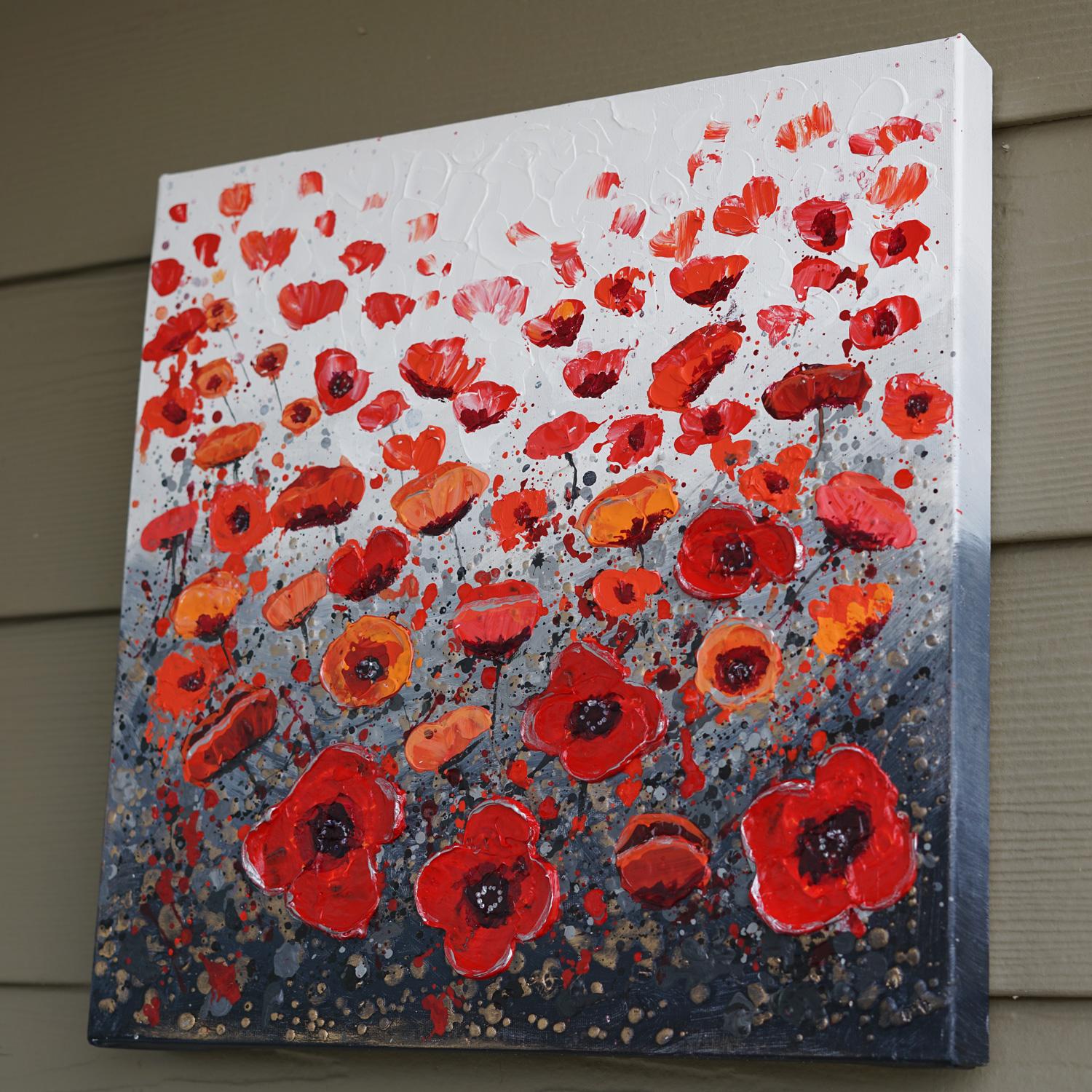Poppy Wish, Original Painting - Abstract Impressionist Art by Amanda Dagg