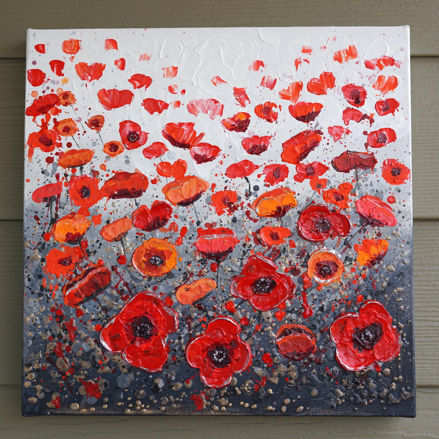 <p>Artist Comments<br>Artist Amanda Dagg paints poppies rising to the light in an explosion of reds and oranges. She paints the textured blooms ascending to the sky like wishes on a winter landscape. 