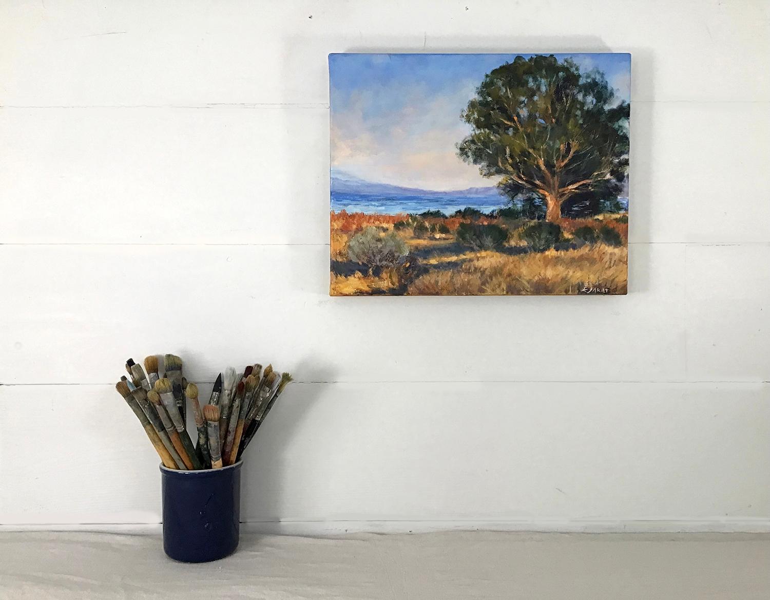 L'aîné de la côte à Cayucos, peinture à l'huile - Impressionnisme Painting par Elizabeth Garat