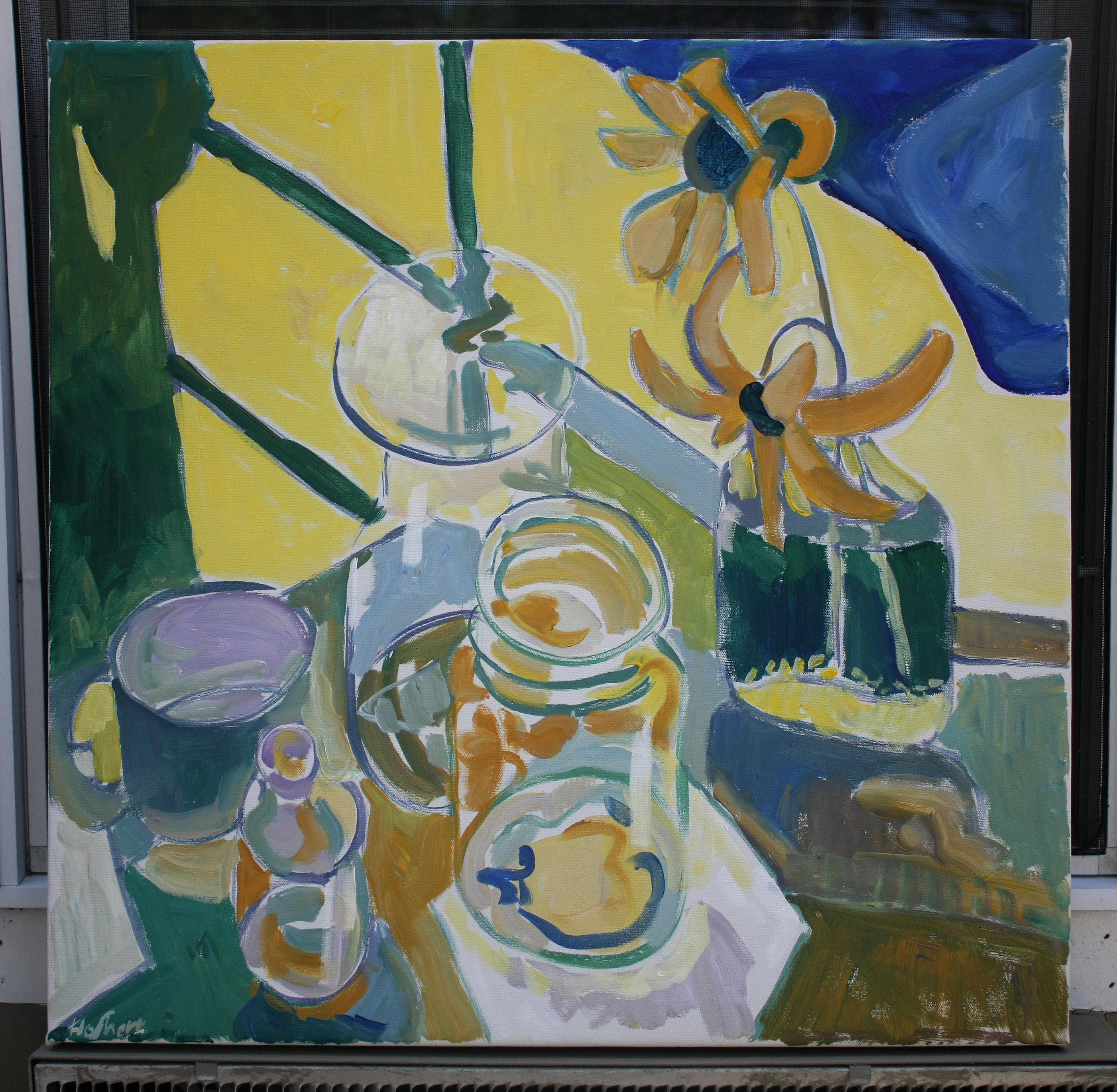 <p>Artist Comments<br>Artist Robert Hofherr presents an expressionist still life inspired by many of Van Gogh's work in this genre. He executes the piece with looser and less realistic details. 