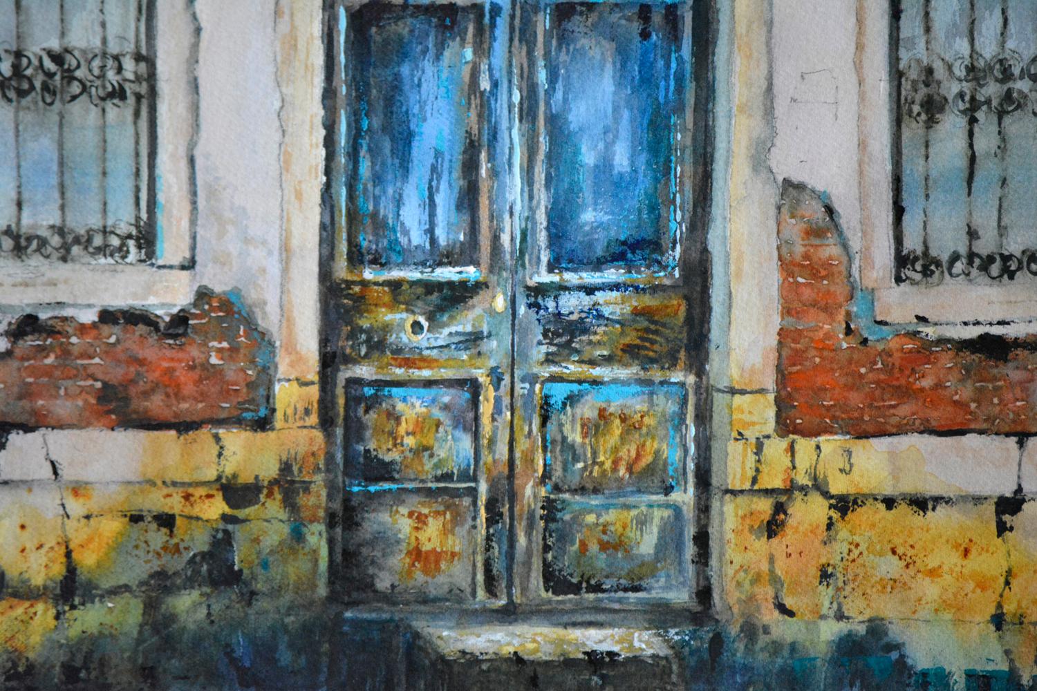 <p>Artist Comments<br>Artist Judy Mudd presents an arched doorway in Venice in a detailed impressionistic rendering. Part of her Urban collection pays homage to diverse cultural architecture. She draws enthrallment from the exquisite and cool colors