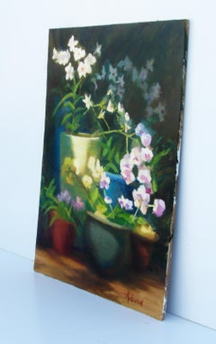 Conservatory Orchids, Oil Painting