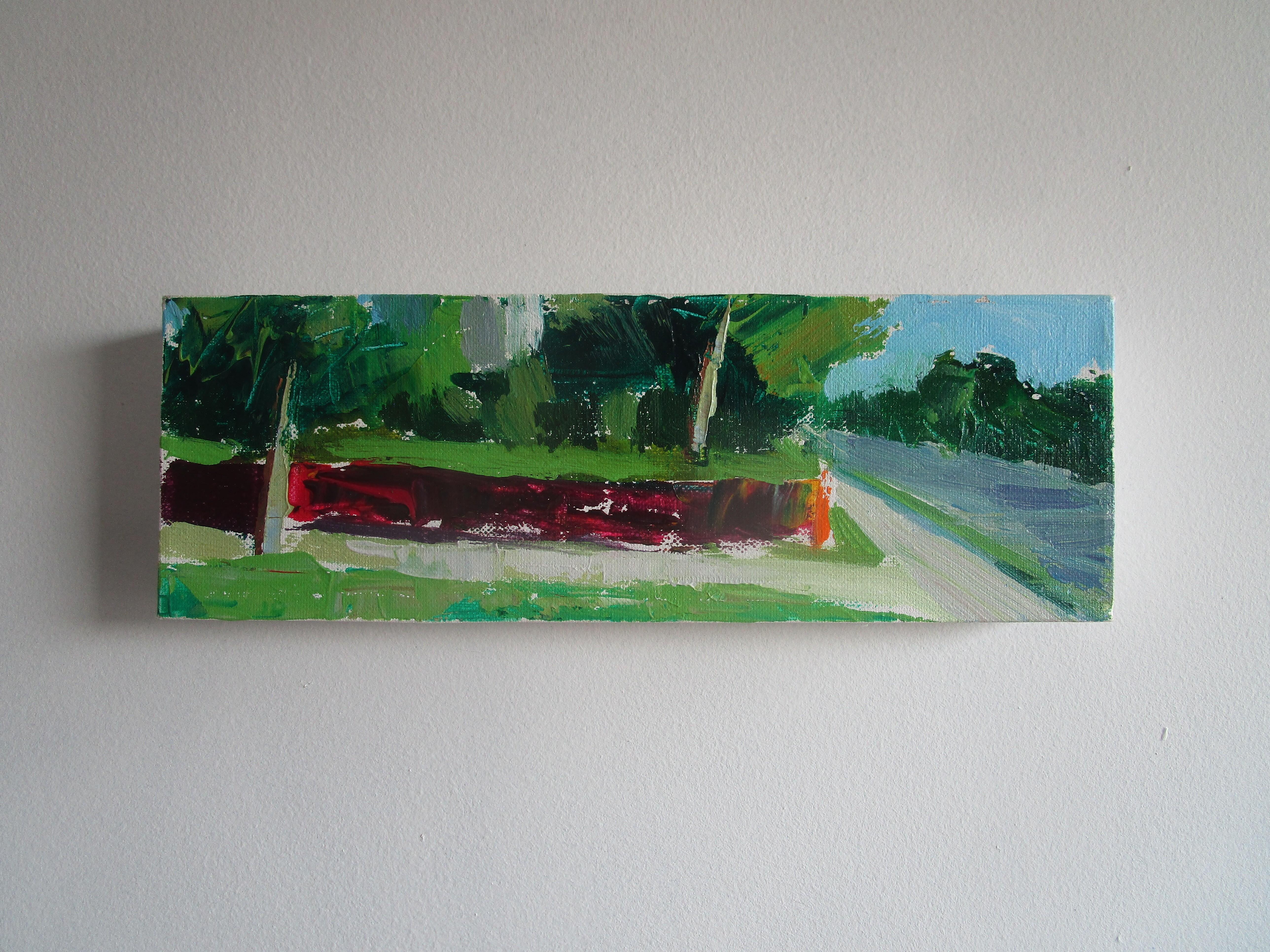 Ecke Maple Ave, Originalgemälde (Impressionismus), Painting, von Janet Dyer