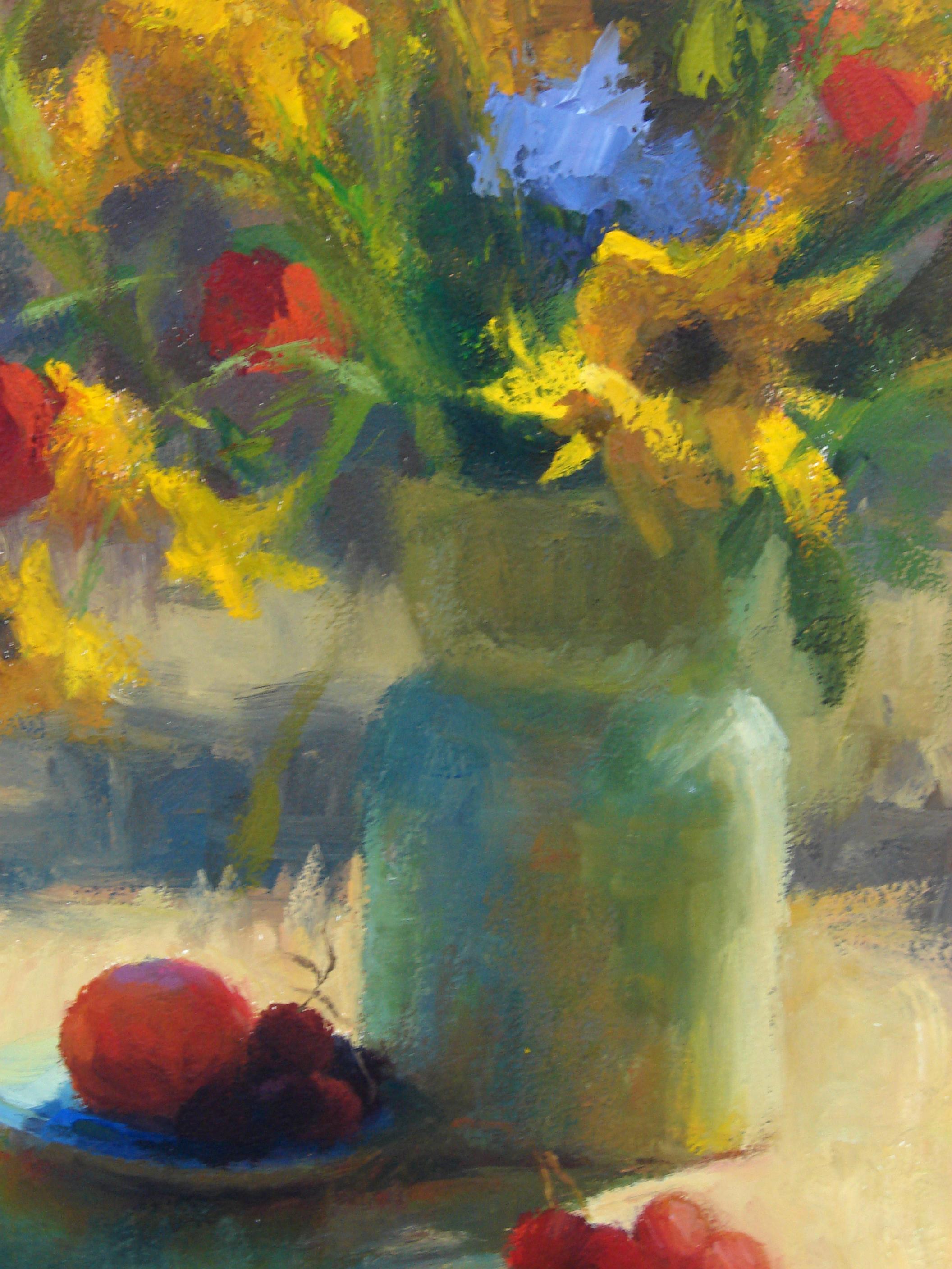 Sunflowers in Afternoon Light, Oil Painting For Sale 1