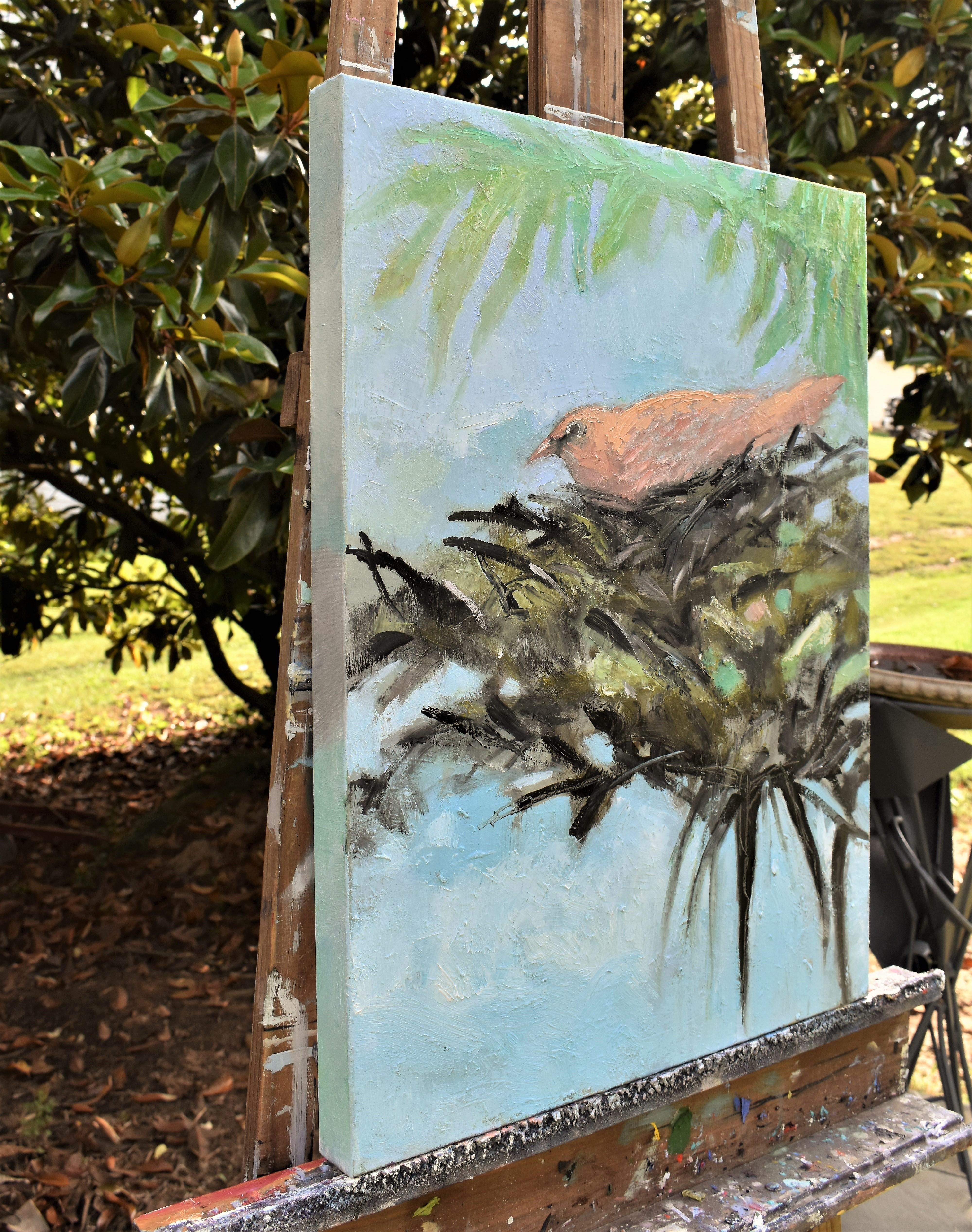 Nester orange, peinture à l'huile - Impressionnisme Art par Mary Pratt