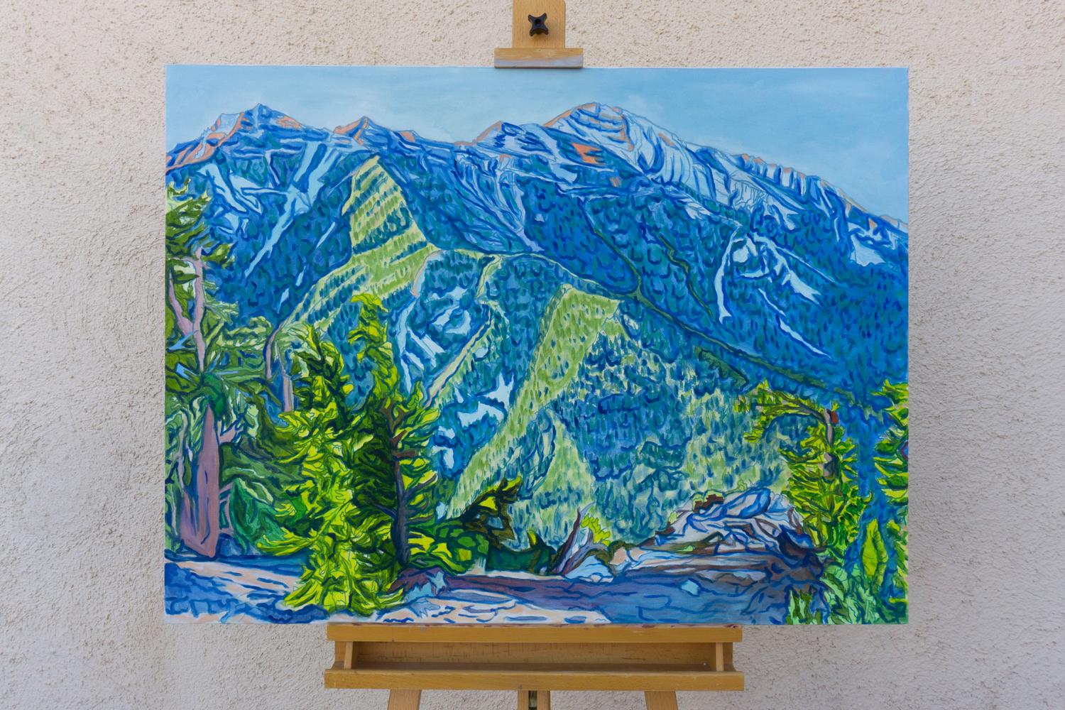<p>Artist Comments<br>Artist Crystal DiPietro captures a majestic mountain range inspired by an immersive backpacking adventure. Her loose brushstrokes create a sense of movement and spontaneity in the painting, mimicking the organic shapes of the
