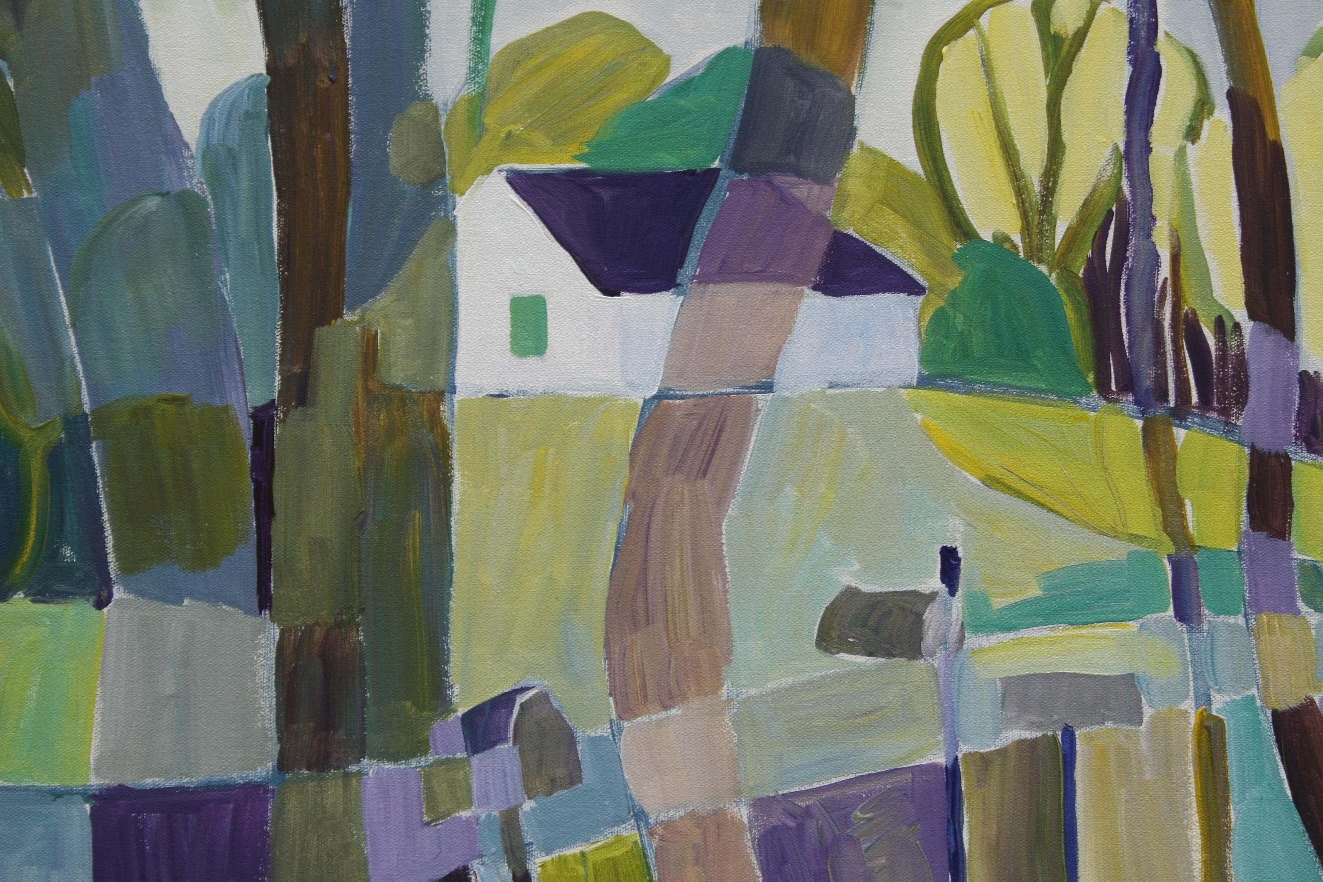<p>Kommentare des Künstlers<br>Der Künstler Robert Hofherr zeigt eine expressionistische Ansicht eines Hauses, das von üppigem Grün umgeben ist. 