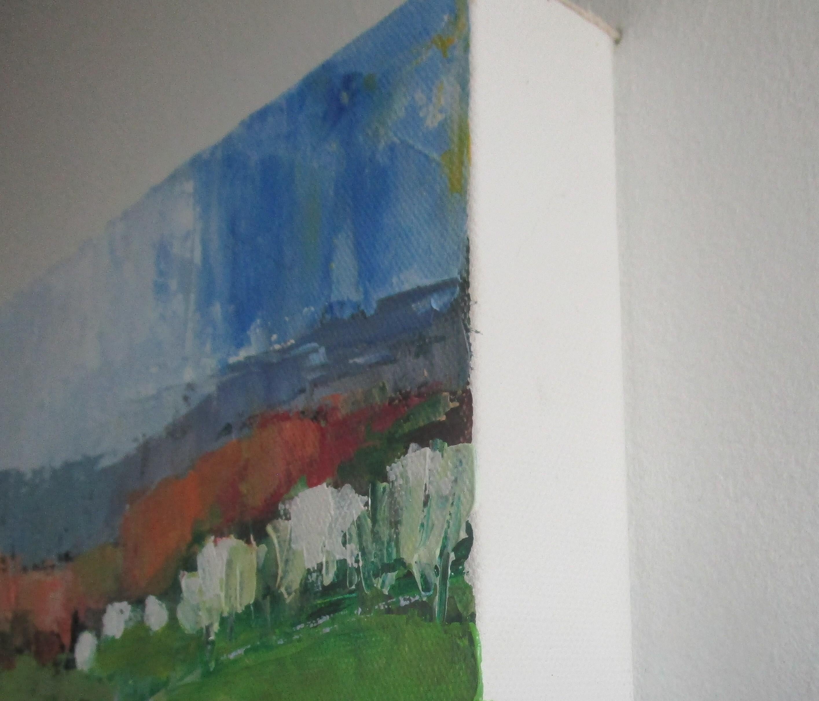 Frühling in der Nähe von Bonnieux, Provence, Originalgemälde (Impressionismus), Art, von Janet Dyer