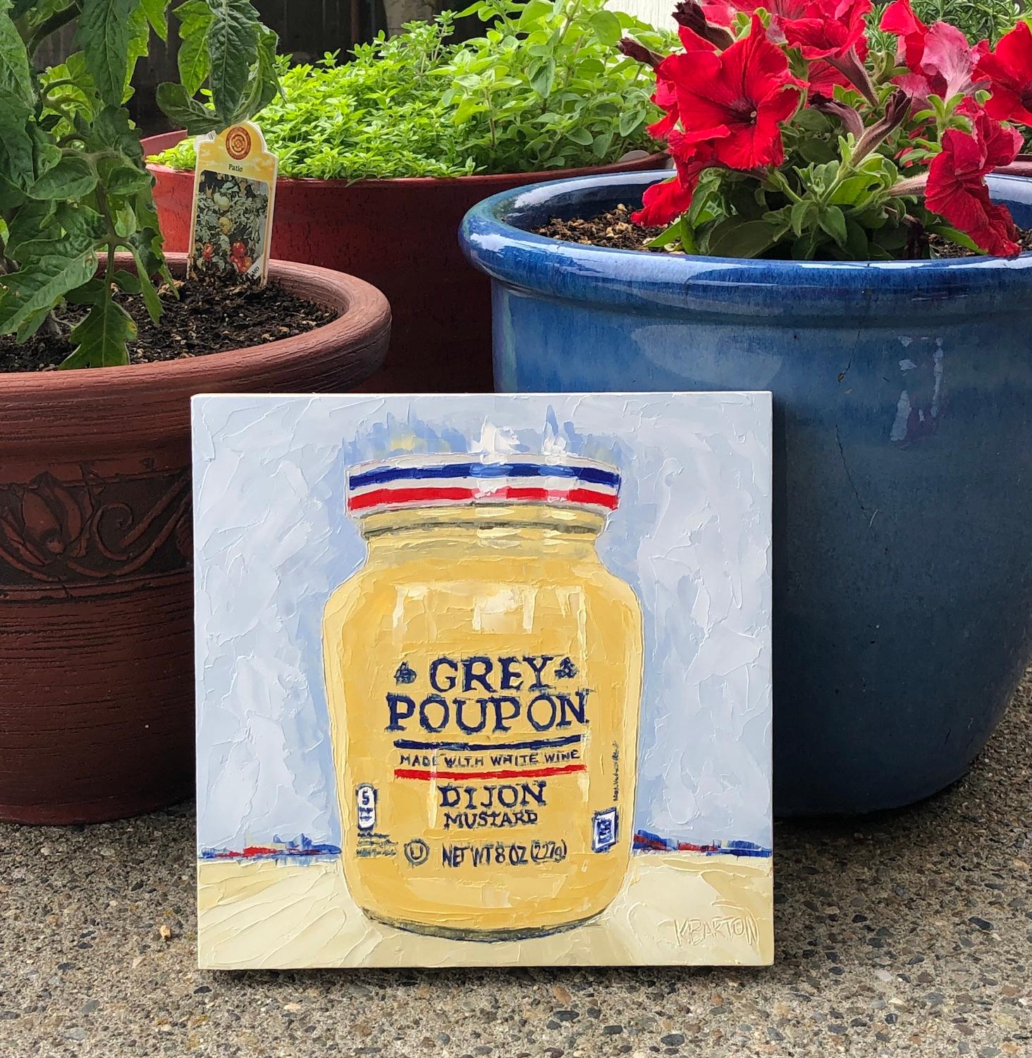 Grey Poupon, peinture à l'huile - Pop Art Painting par Karen Barton