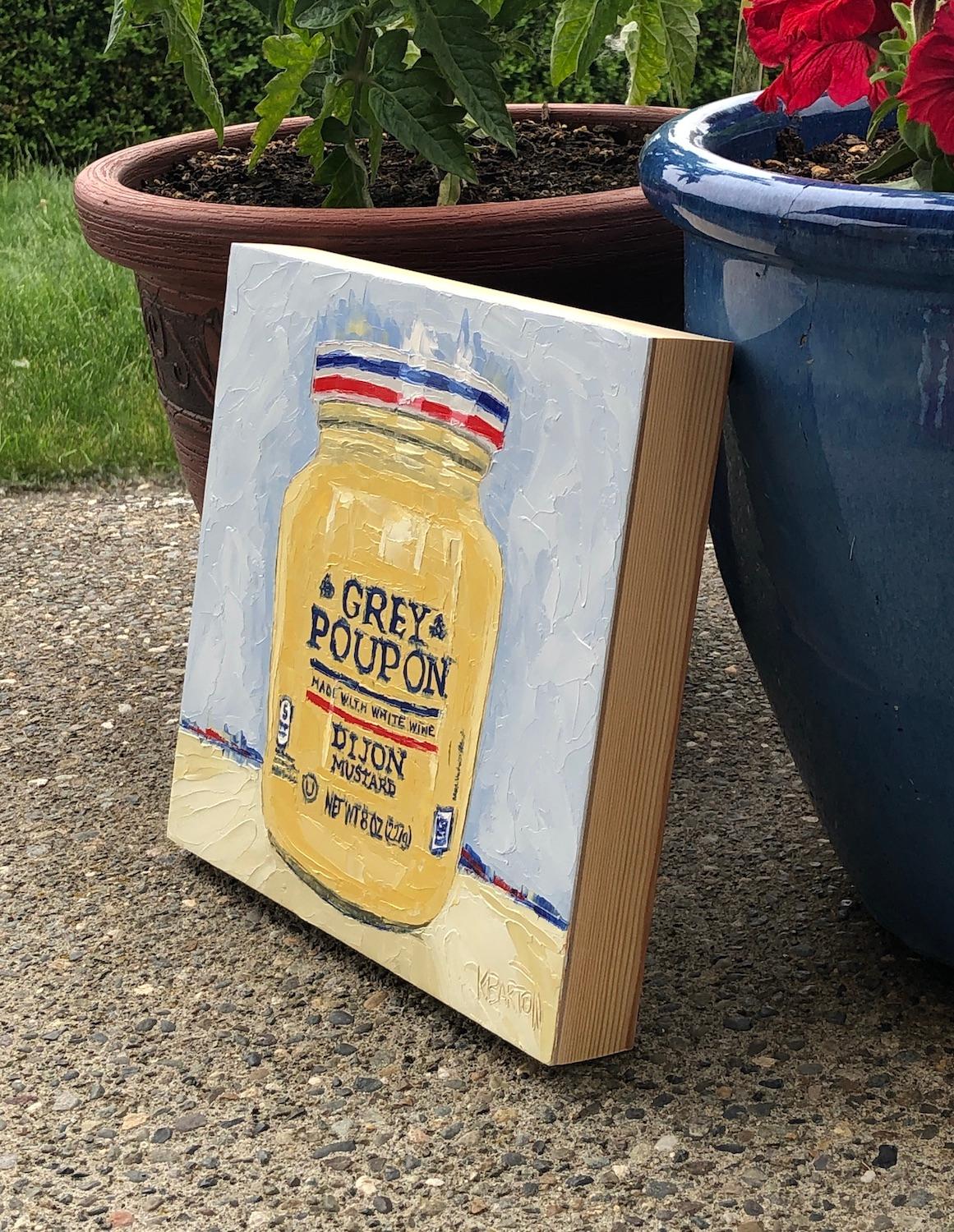 Grey Poupon, peinture à l'huile - Painting de Karen Barton