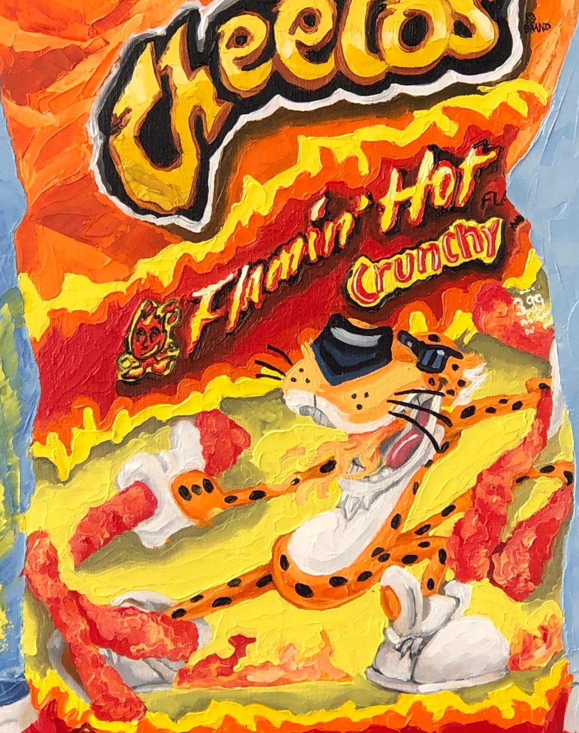 <p>Kommentare der KÃ?nstlerin<br>Die KÃ?nstlerin Karen Barton illustriert ein Stillleben mit Flamin' Hot Cheetos â€