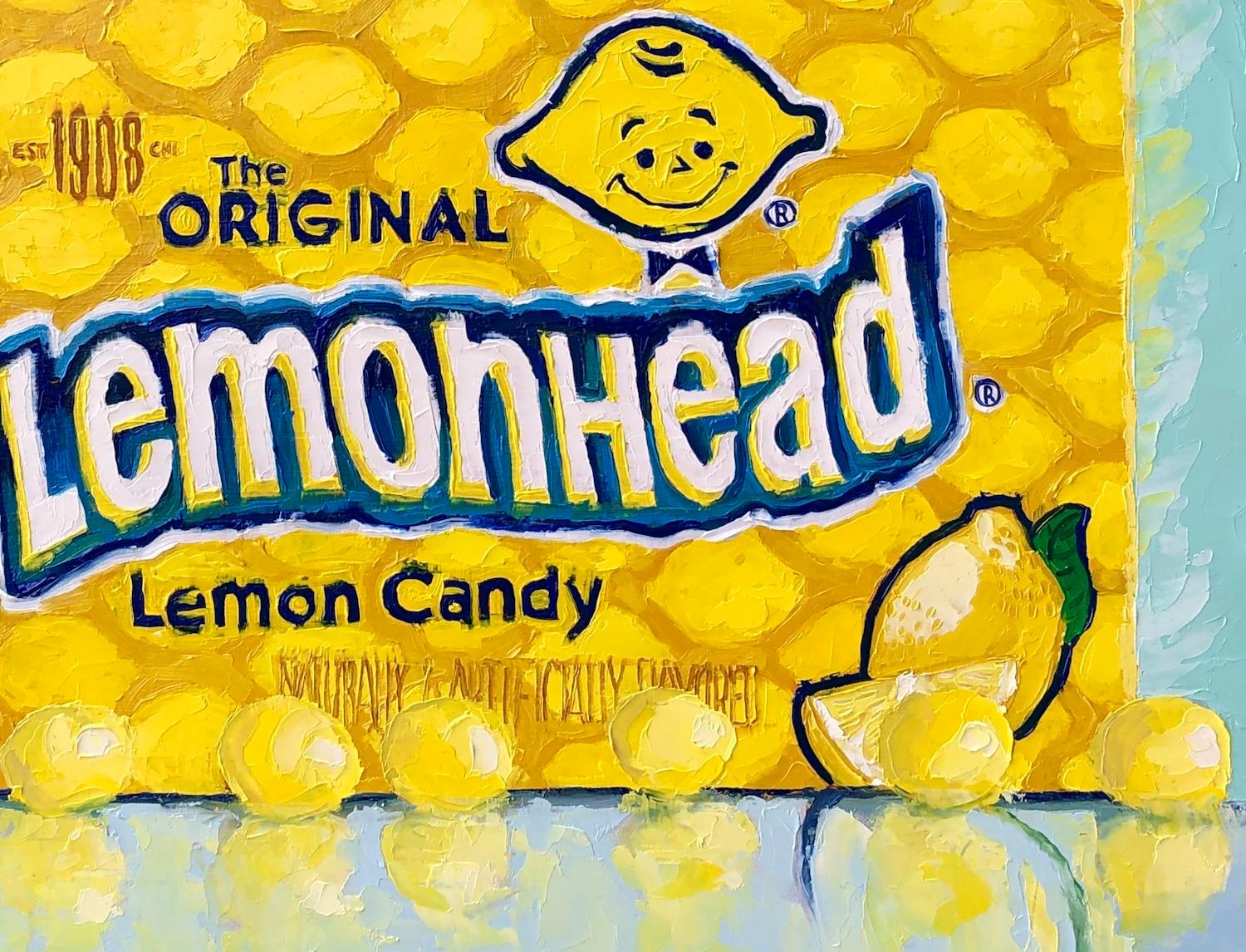 <p>Artist Comments<br>Artist Karen Barton paints a pack of Lemonhead with seven glossy pieces lined in the foreground. She displays an enticing presentation of a classic candy. Karen paints with a brush and a palette knife to exhibit bold colors and
