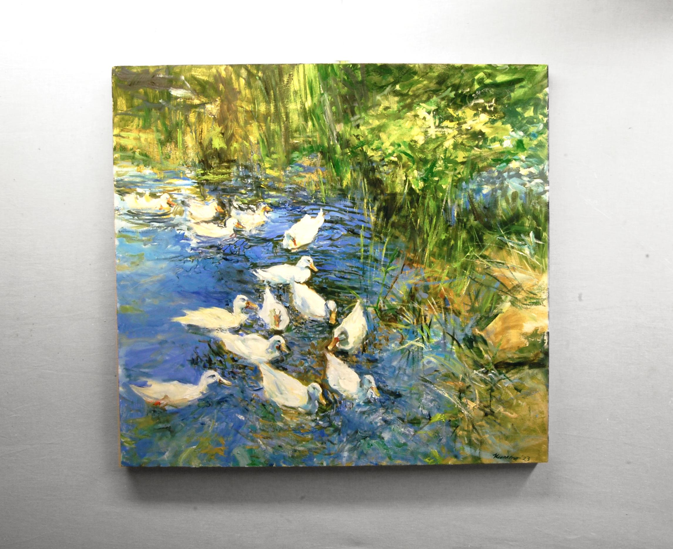 <p>Artist Comments<br>Artist Onelio Marrero presents an impressionist scene of ducks wading by a river. 