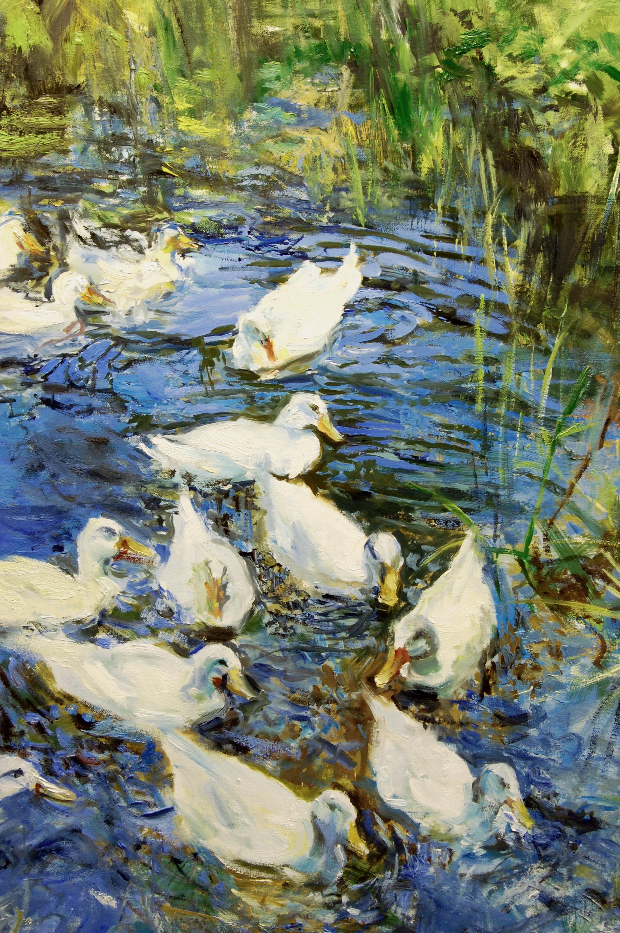 Pekin Ducks, Oil Painting For Sale 1