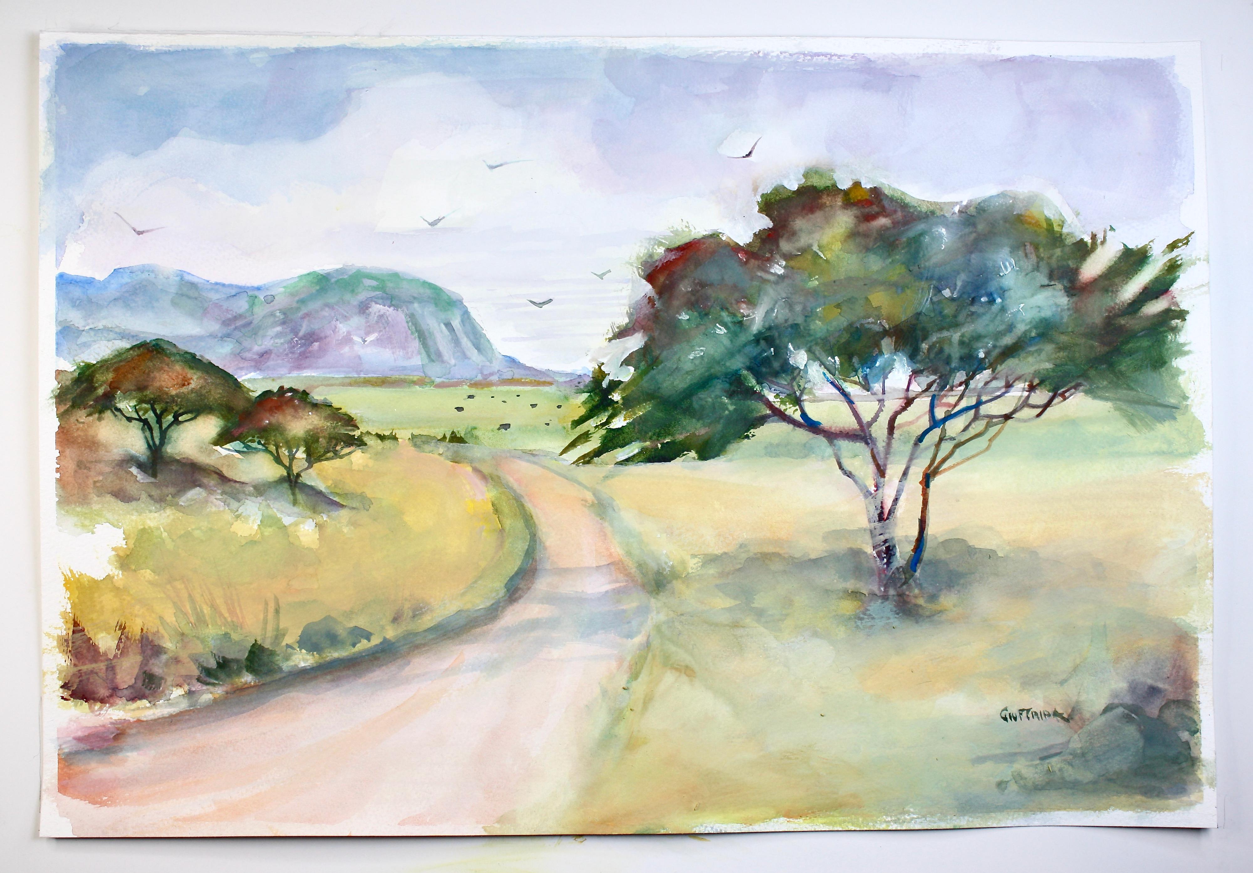 Acacia-Bäume 3, Originalgemälde (Impressionismus), Art, von Joe  Giuffrida