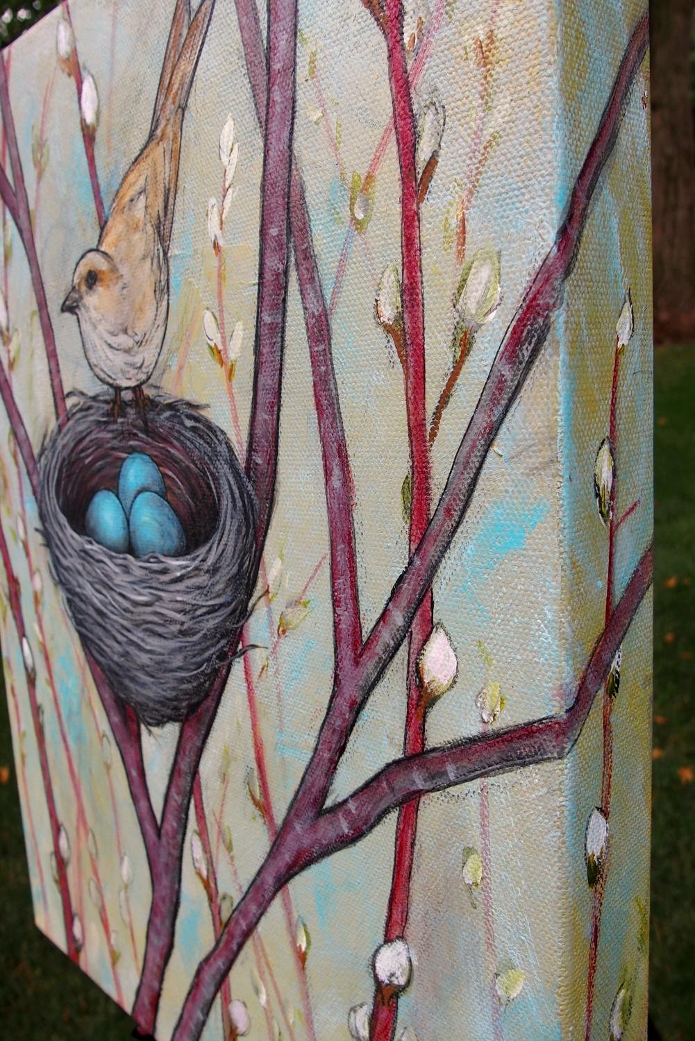 May My Heart Always Be Open to Little Birds, Originalgemälde (Impressionismus), Art, von Jennifer Ross