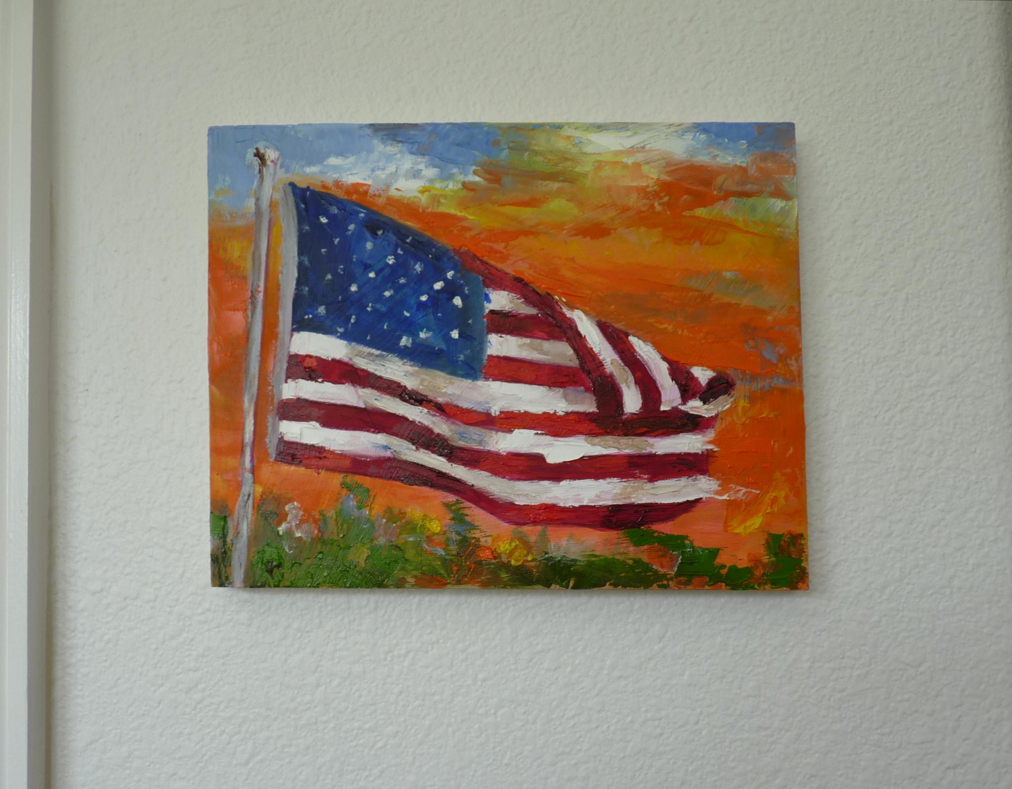 <p>Artist Comments<br>Artist Judy Mackey exhibits a glorious display of the United States flag. 