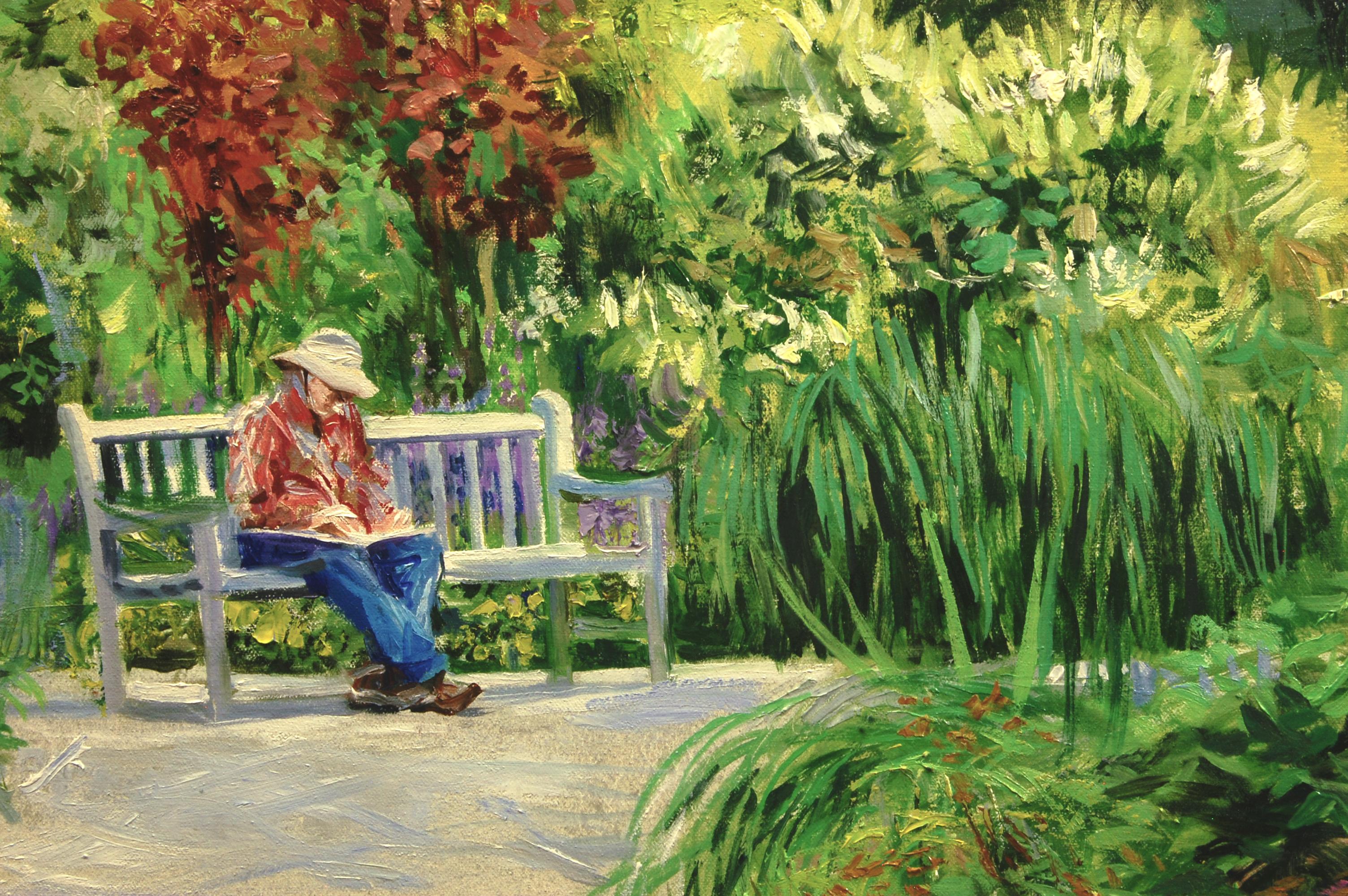 <p>Artist Comments<br>Inspired after a trip to The New York Botanical Gardens in the Bronx, artist Onelio Marrero shares a view of a person taking a break on a park bench. The idea of an artist including another artist appeals to Onelioâ€”one that