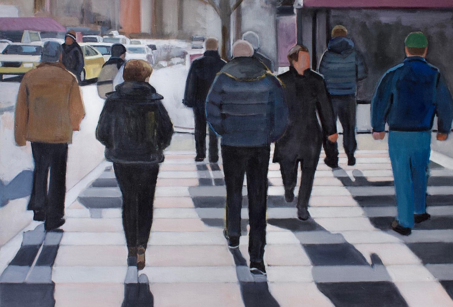 A Cold Day in the City, Original Painting For Sale 2